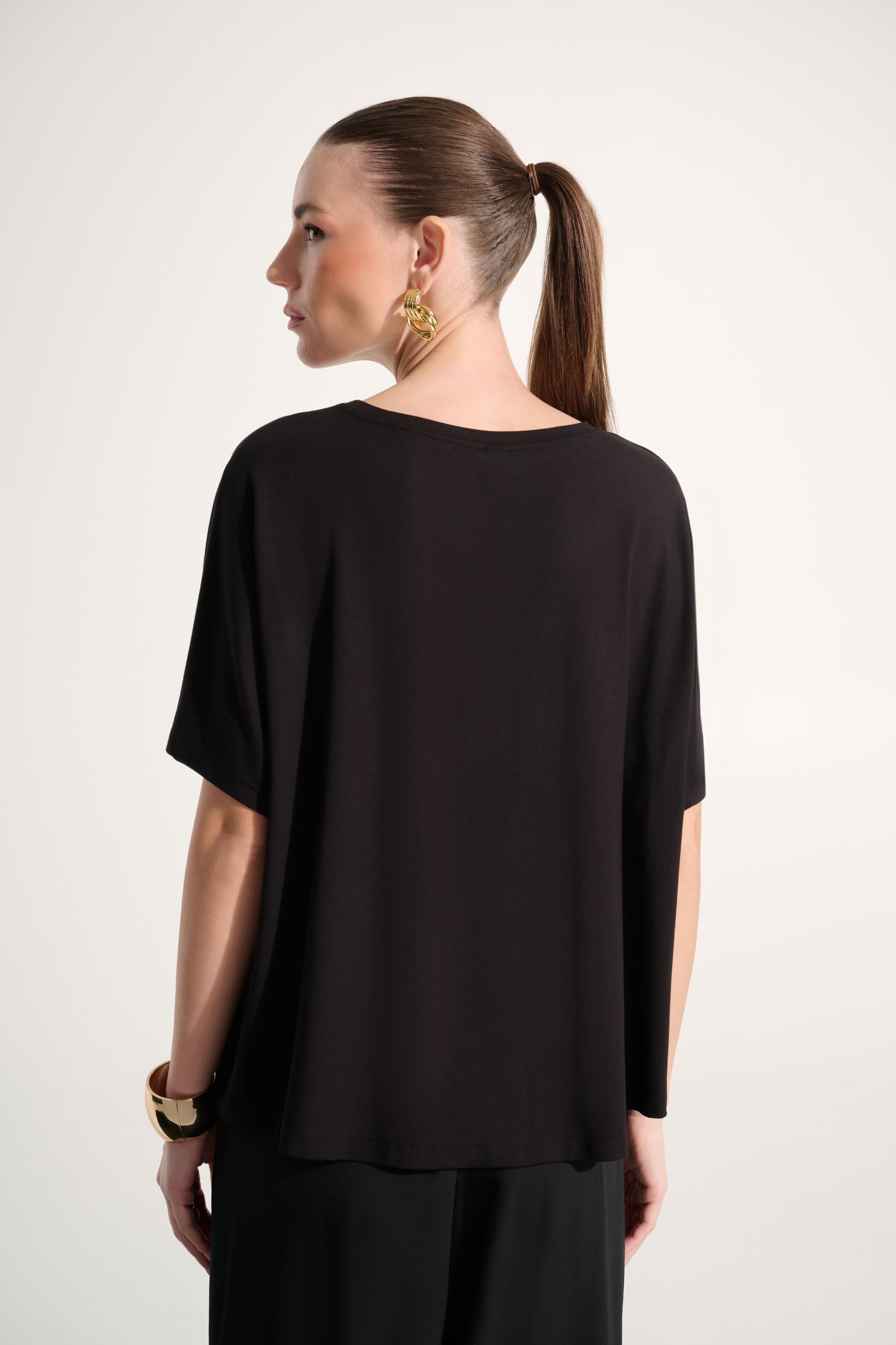 Jersey Boxy Top With Dolman Sleeves