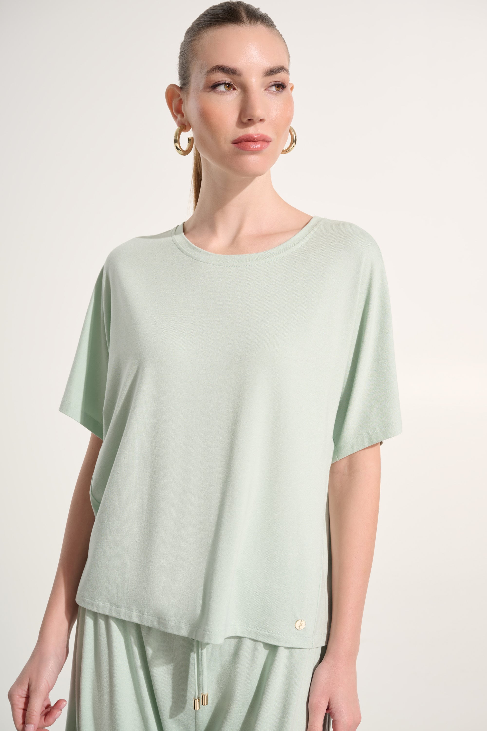 Jersey Boxy Top With Dolman Sleeves