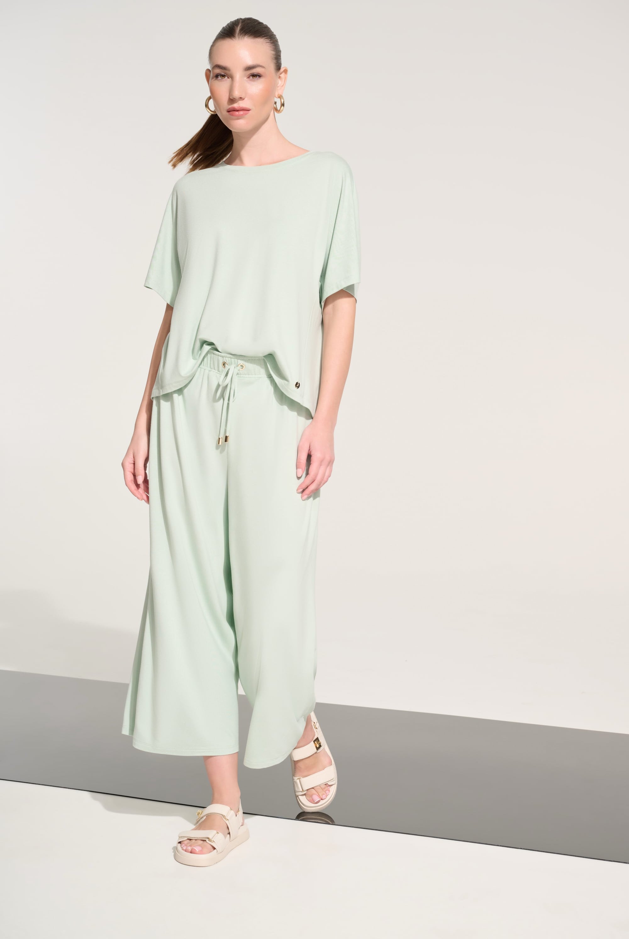 Jersey Boxy Top With Dolman Sleeves