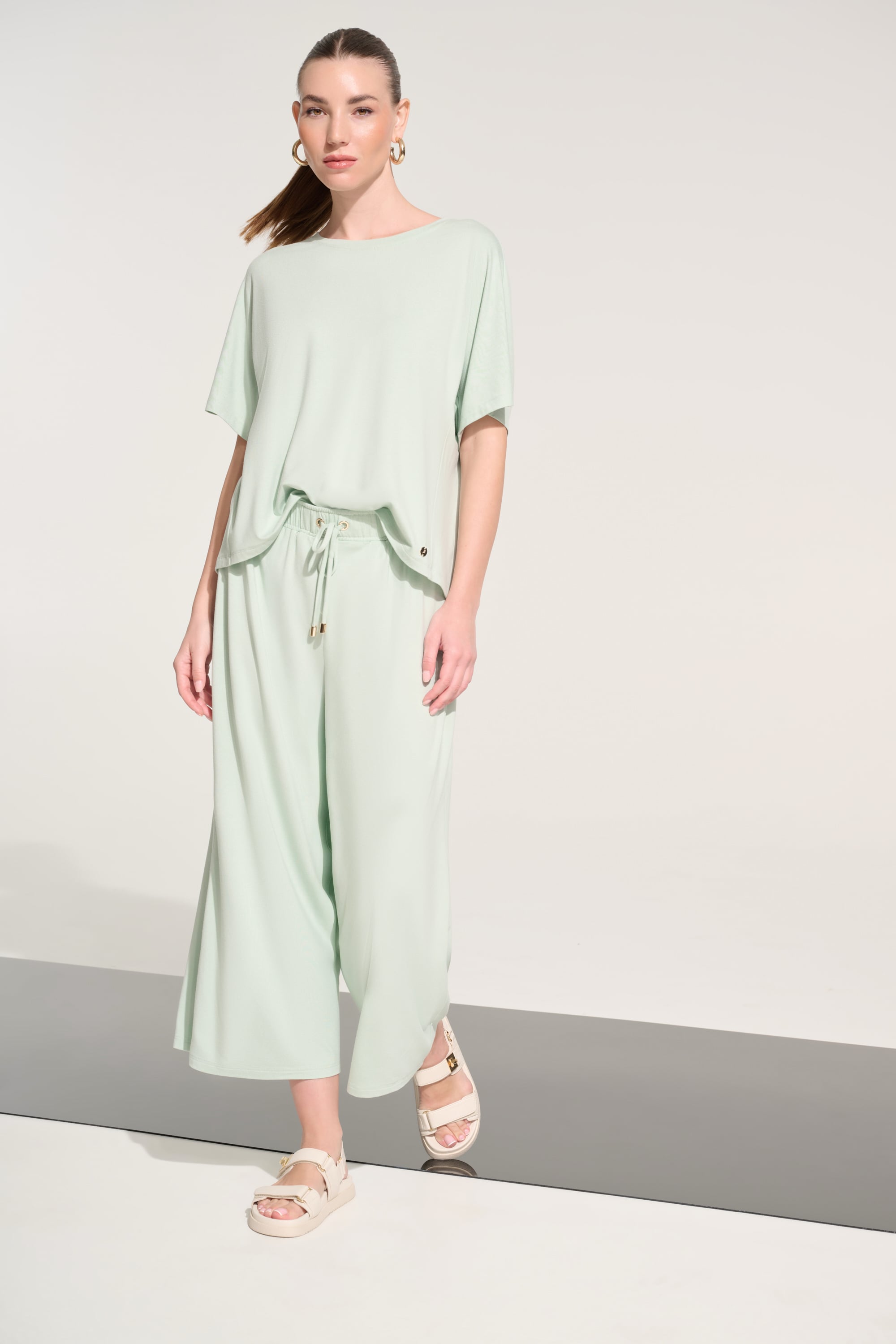 Jersey Boxy Top With Dolman Sleeves