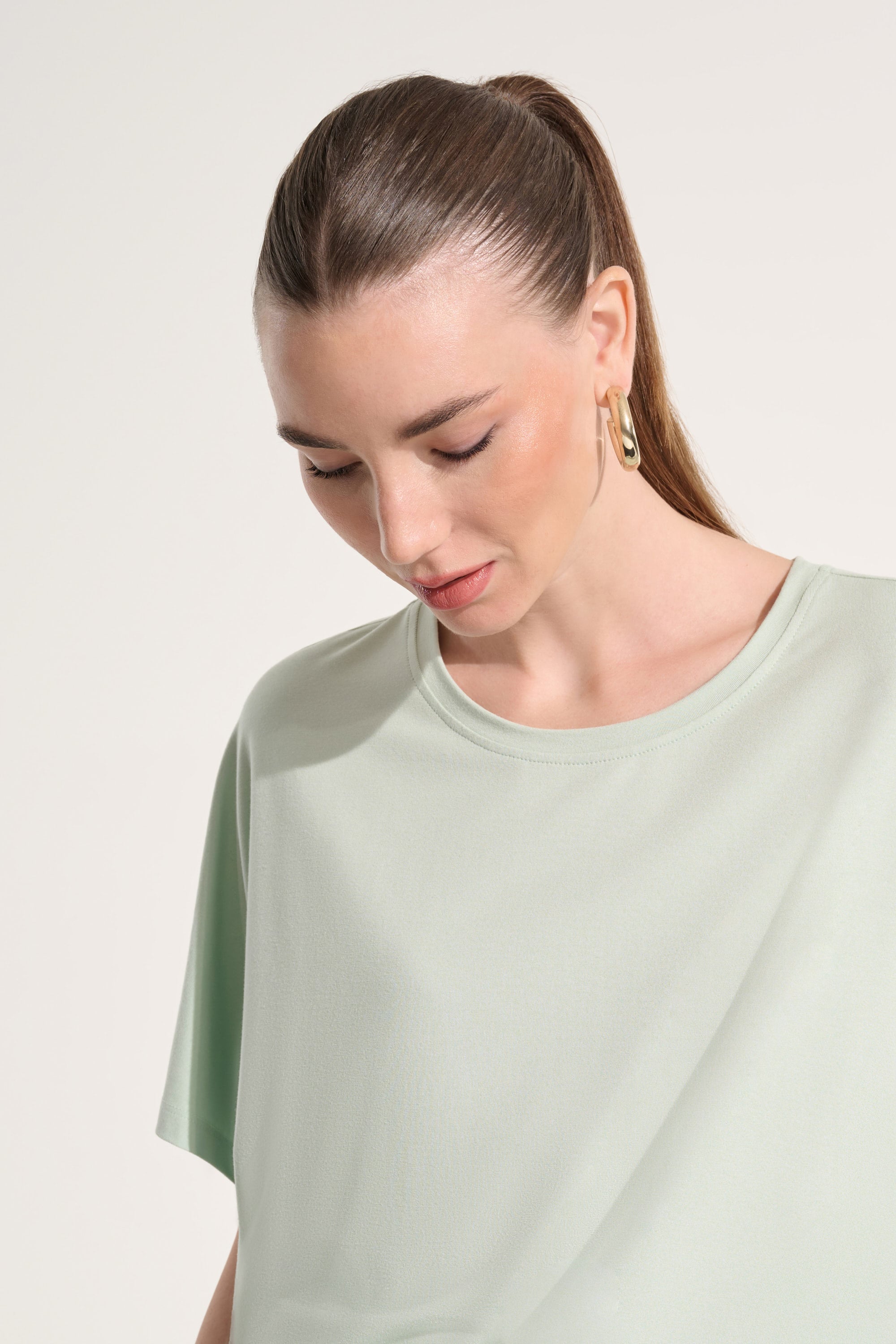 Jersey Boxy Top With Dolman Sleeves