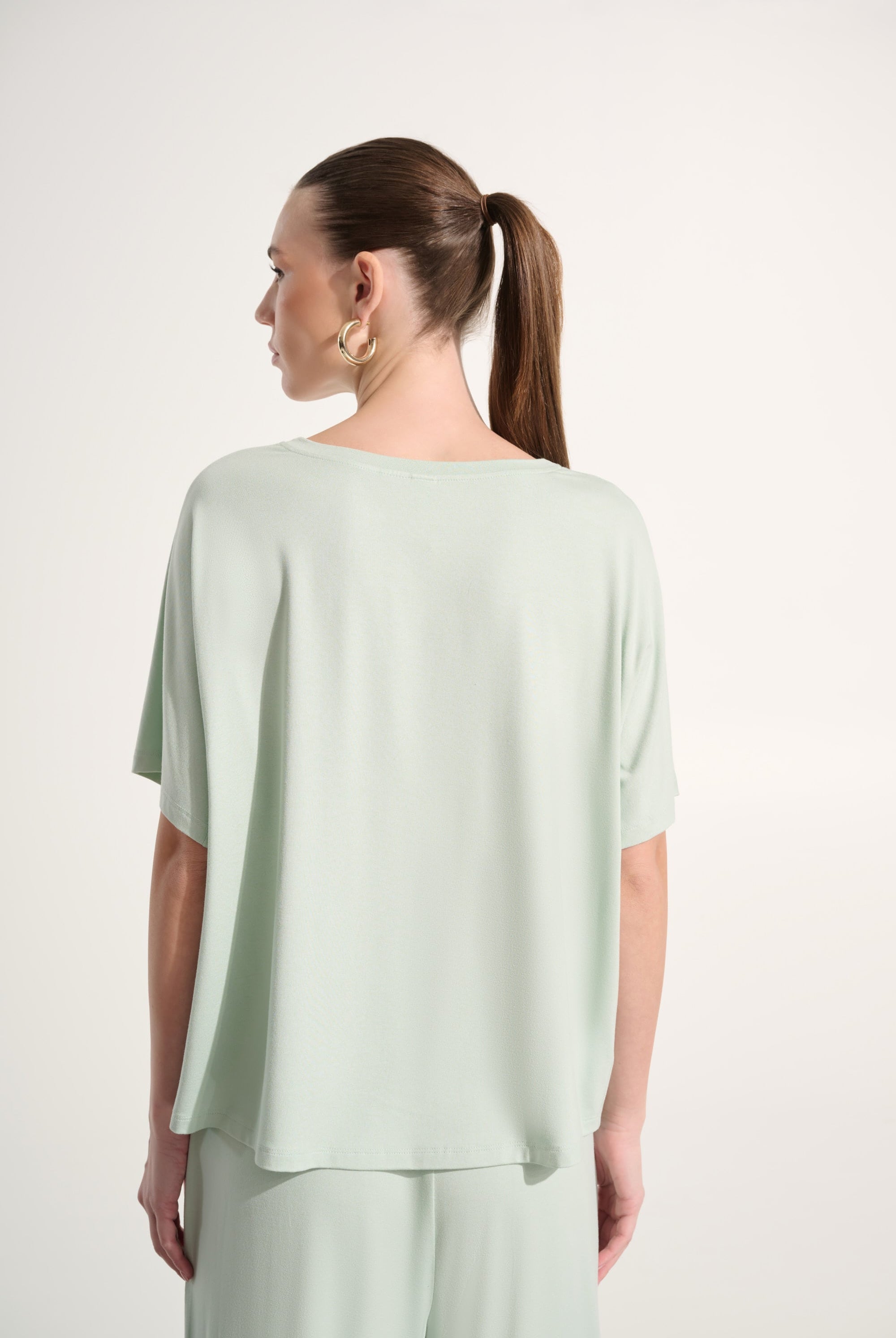 Jersey Boxy Top With Dolman Sleeves