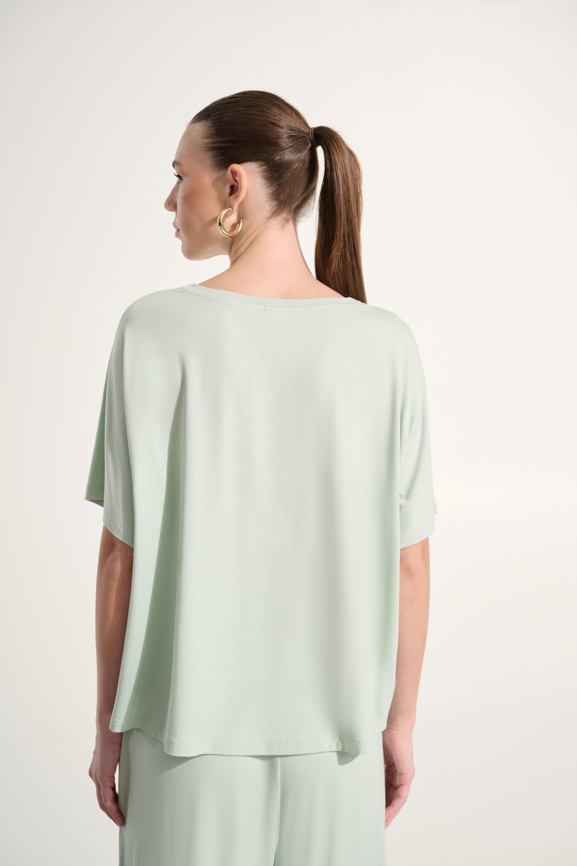 Jersey Boxy Top With Dolman Sleeves