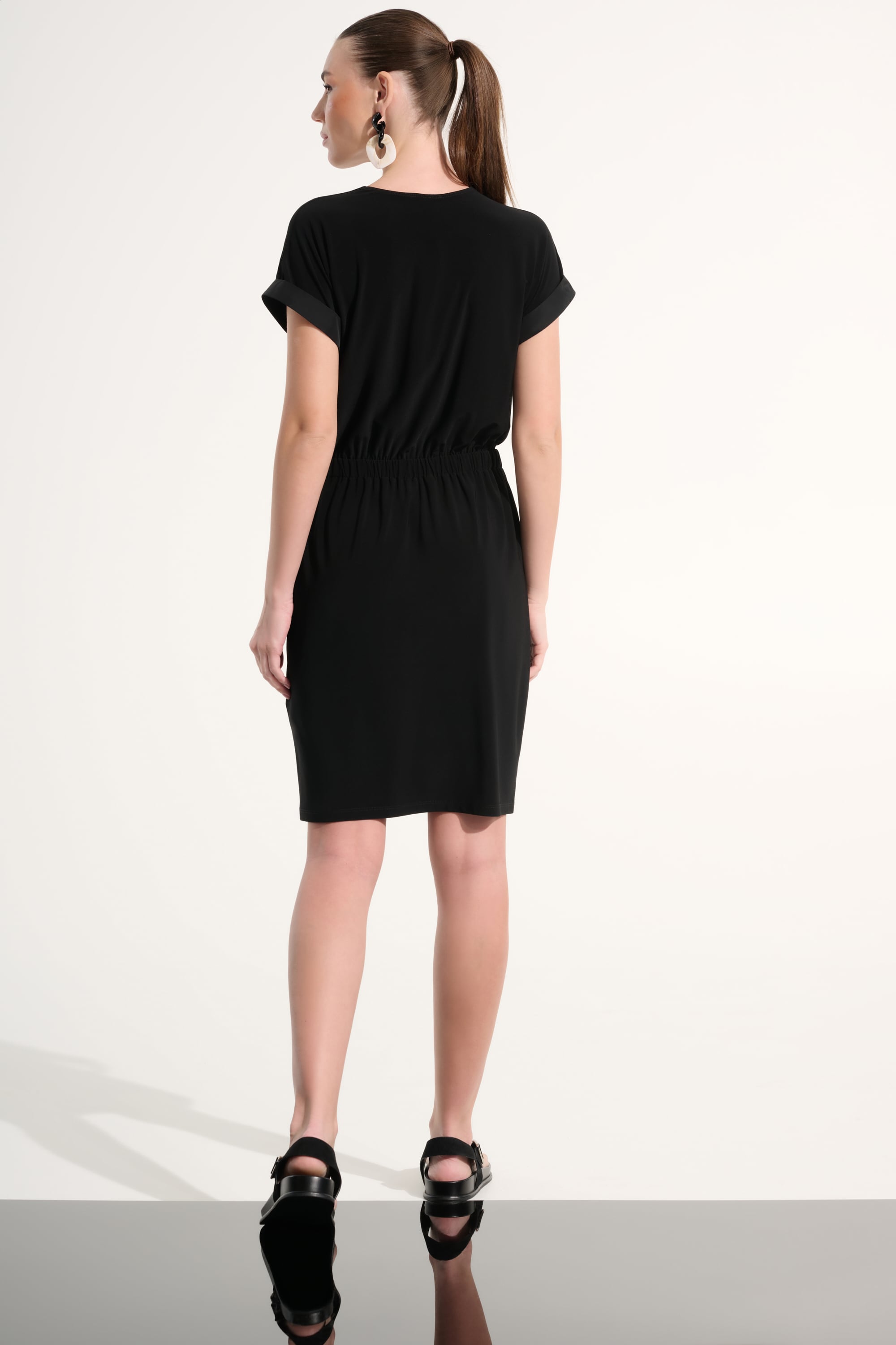 Silky Knit And Memory Straight Wrap Dress
