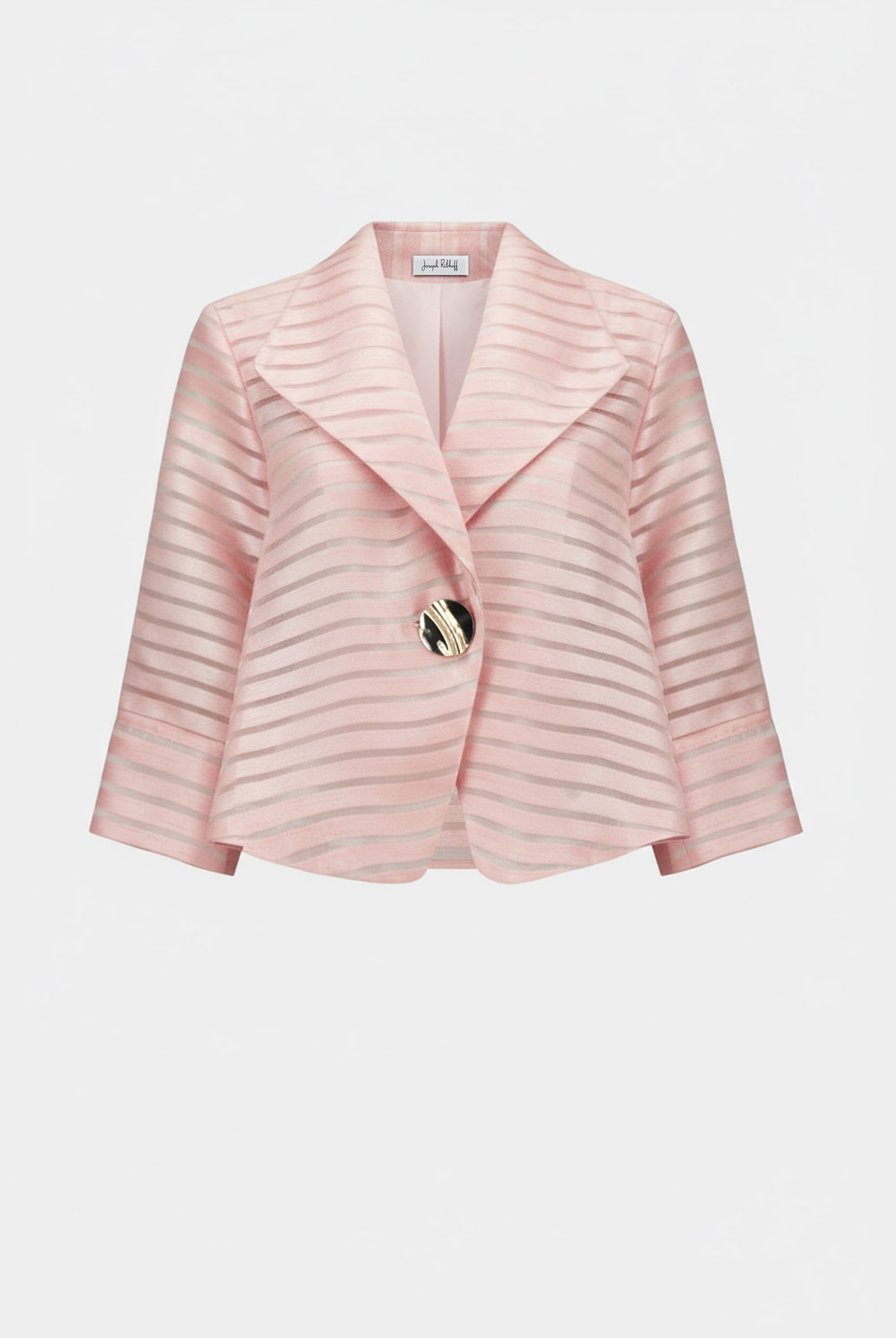Signature | Novelty Shadow Stripe Swing Jacket With Lapel