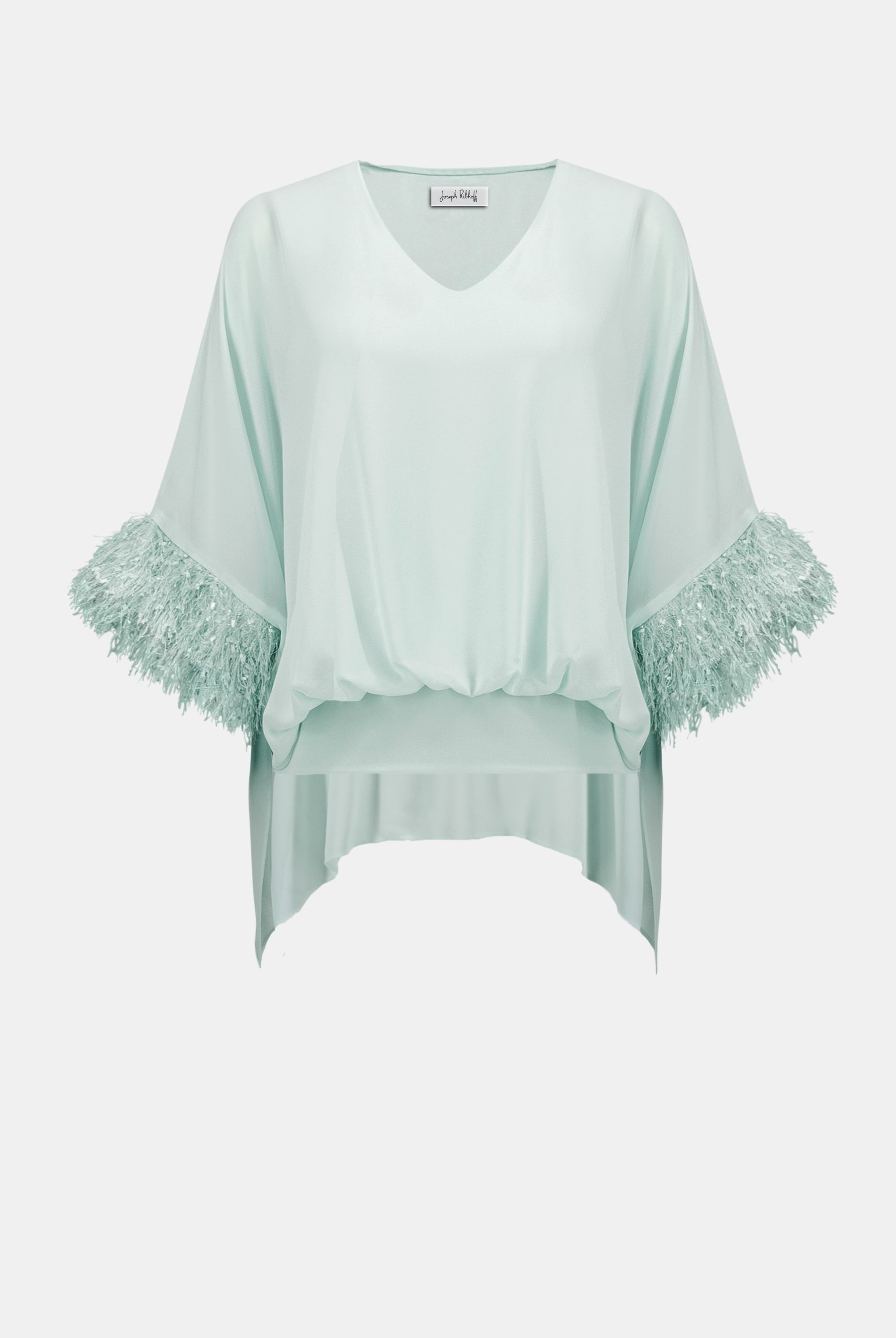 Signature | Chiffon Knit Poncho Top With Novelty Trim