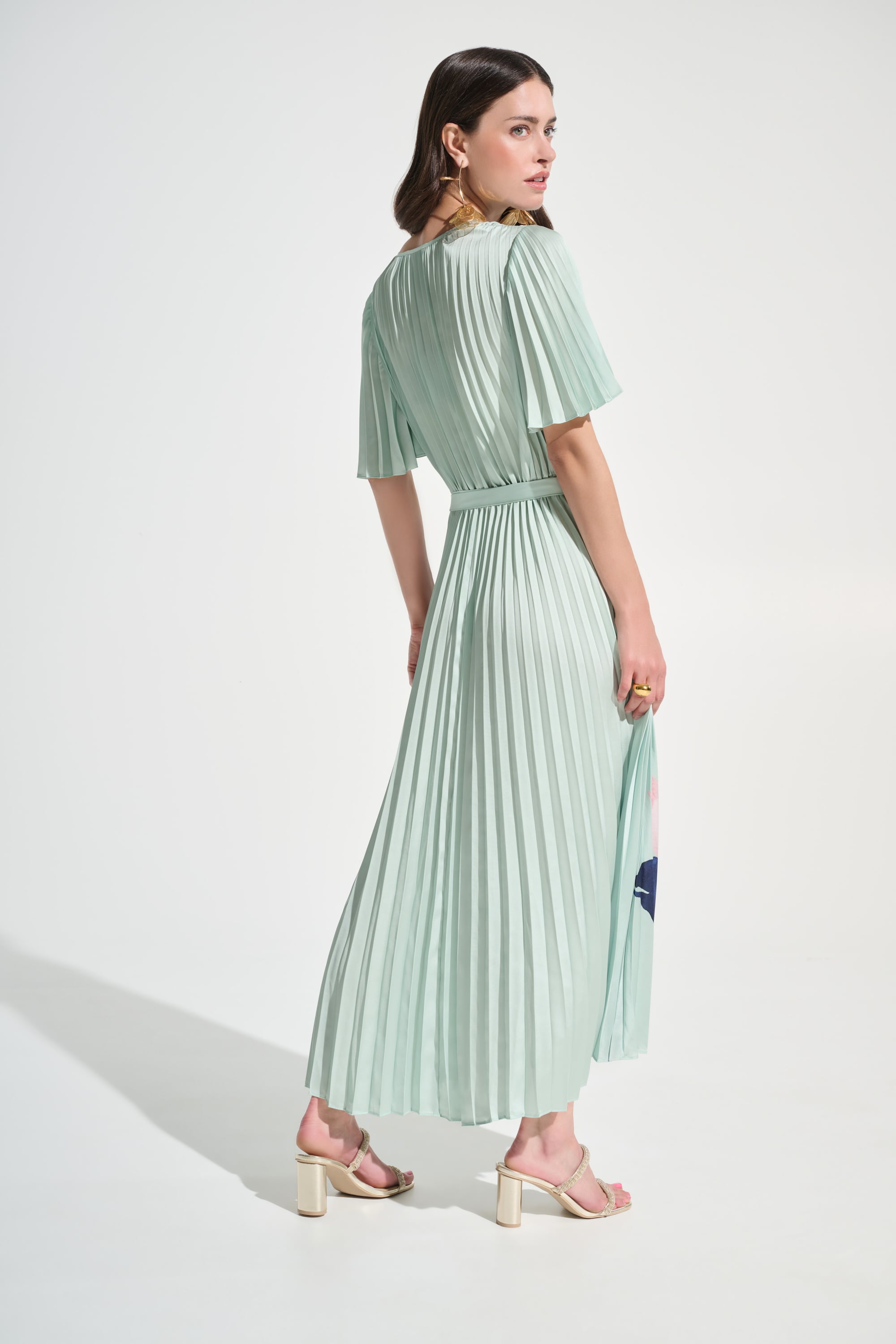 Signature | Satin Floral Print Fit And Flare Dress