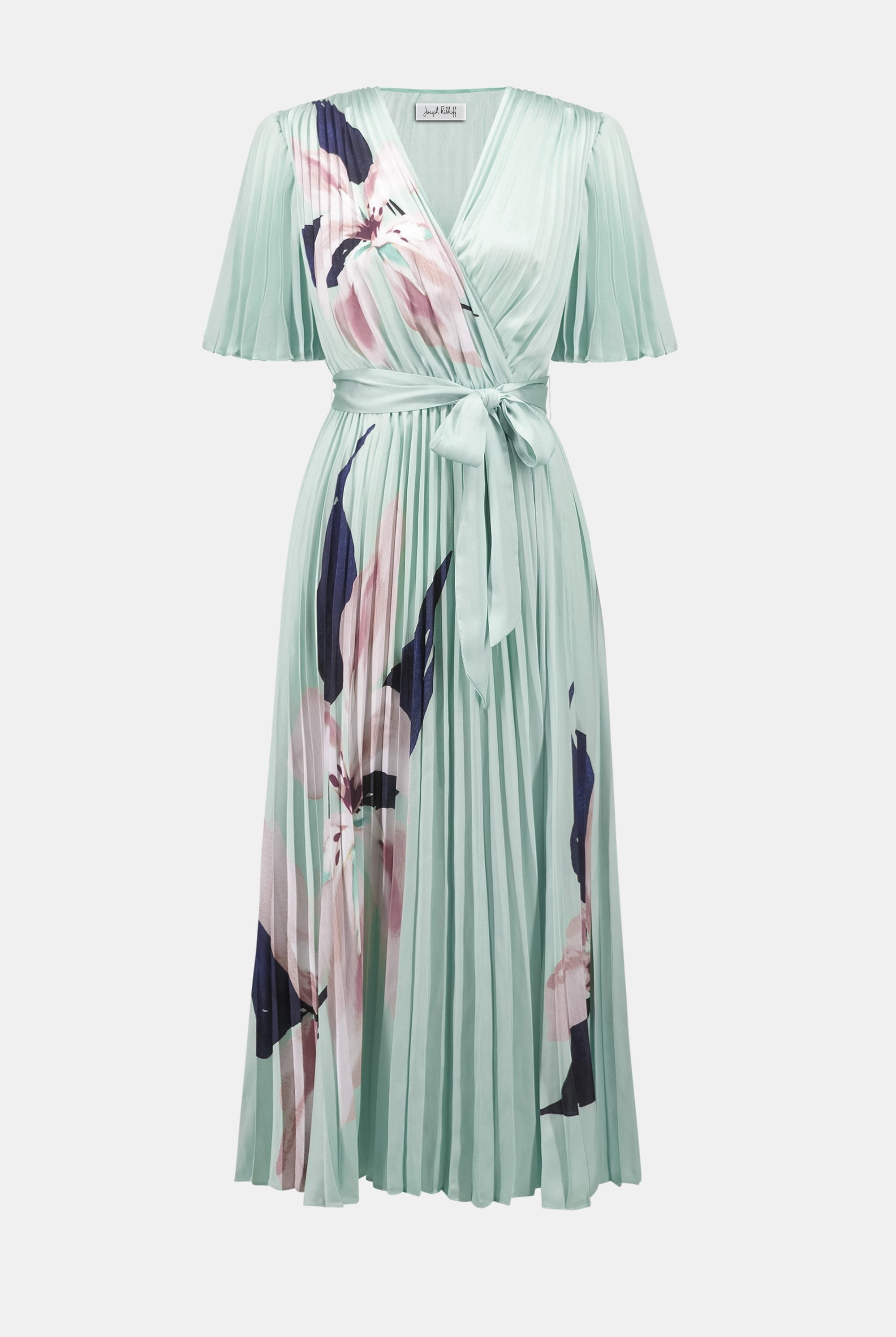 Signature | Satin Floral Print Fit And Flare Dress