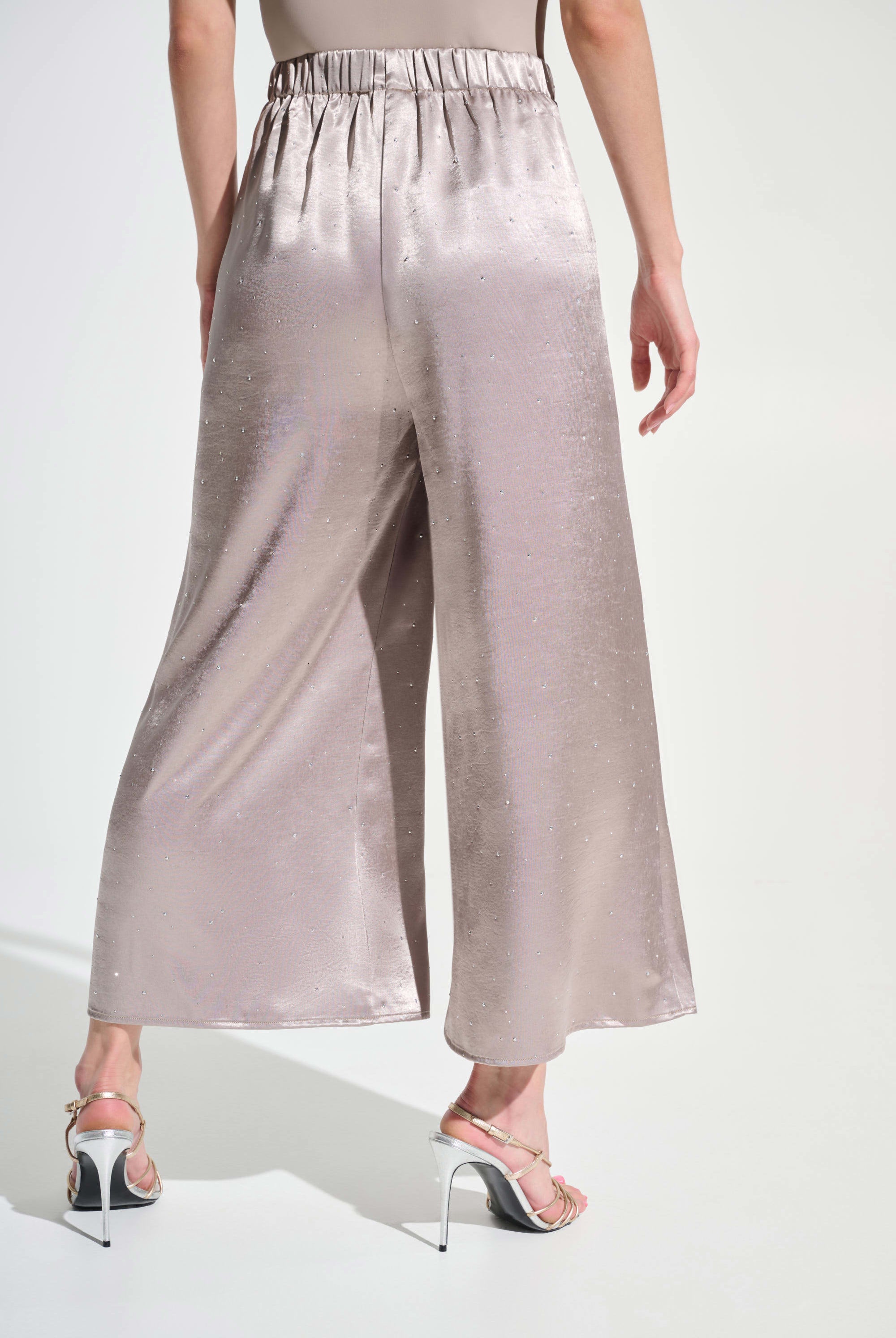 Signature Satin Rhinestone Culotte Pants | Unique Apparel USA