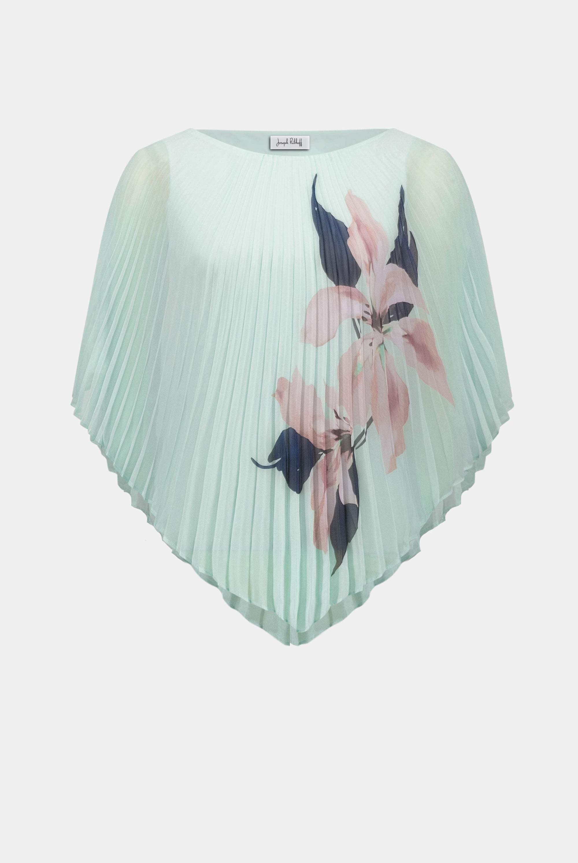 Signature | Chiffon Floral Print Pleated Poncho Top