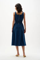 Joseph Ribkoff Denim Fit And Flare Midi Dress With Belt-262901