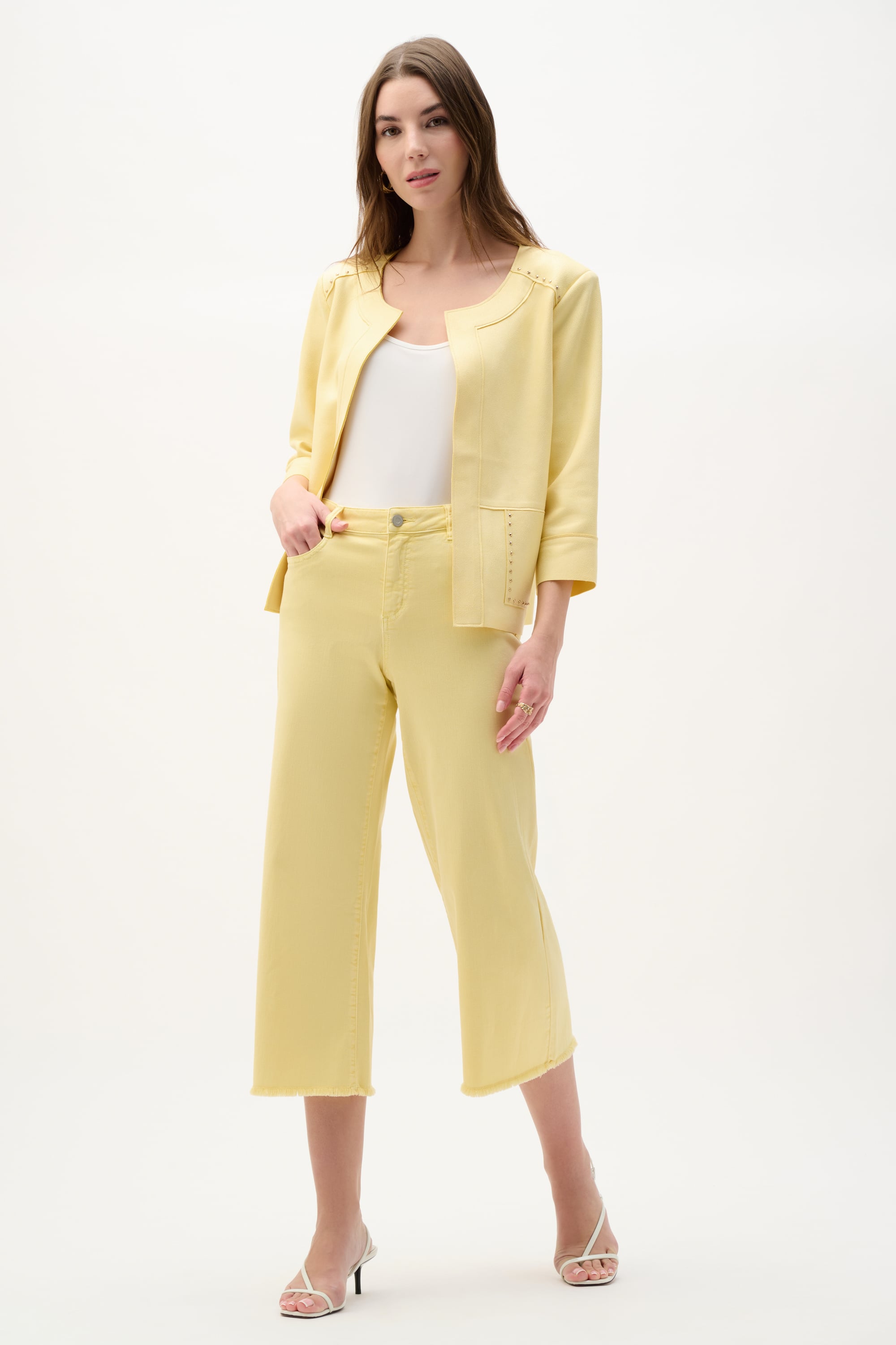Foiled Scuba Suede Boxy Jacket With Stud Details