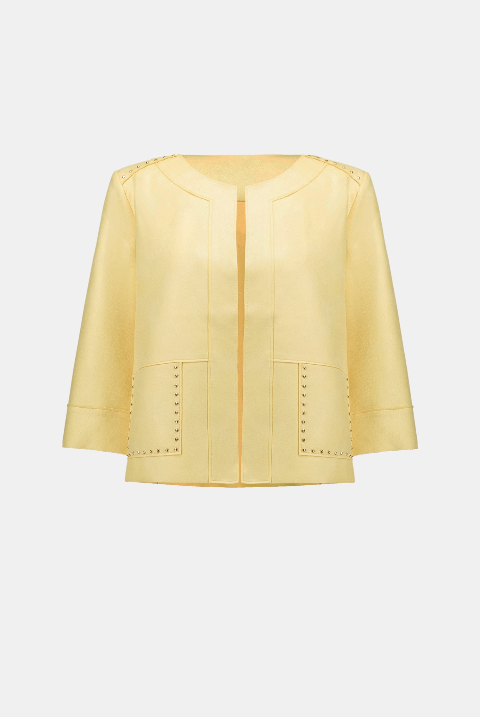 Foiled Scuba Suede Boxy Jacket With Stud Details