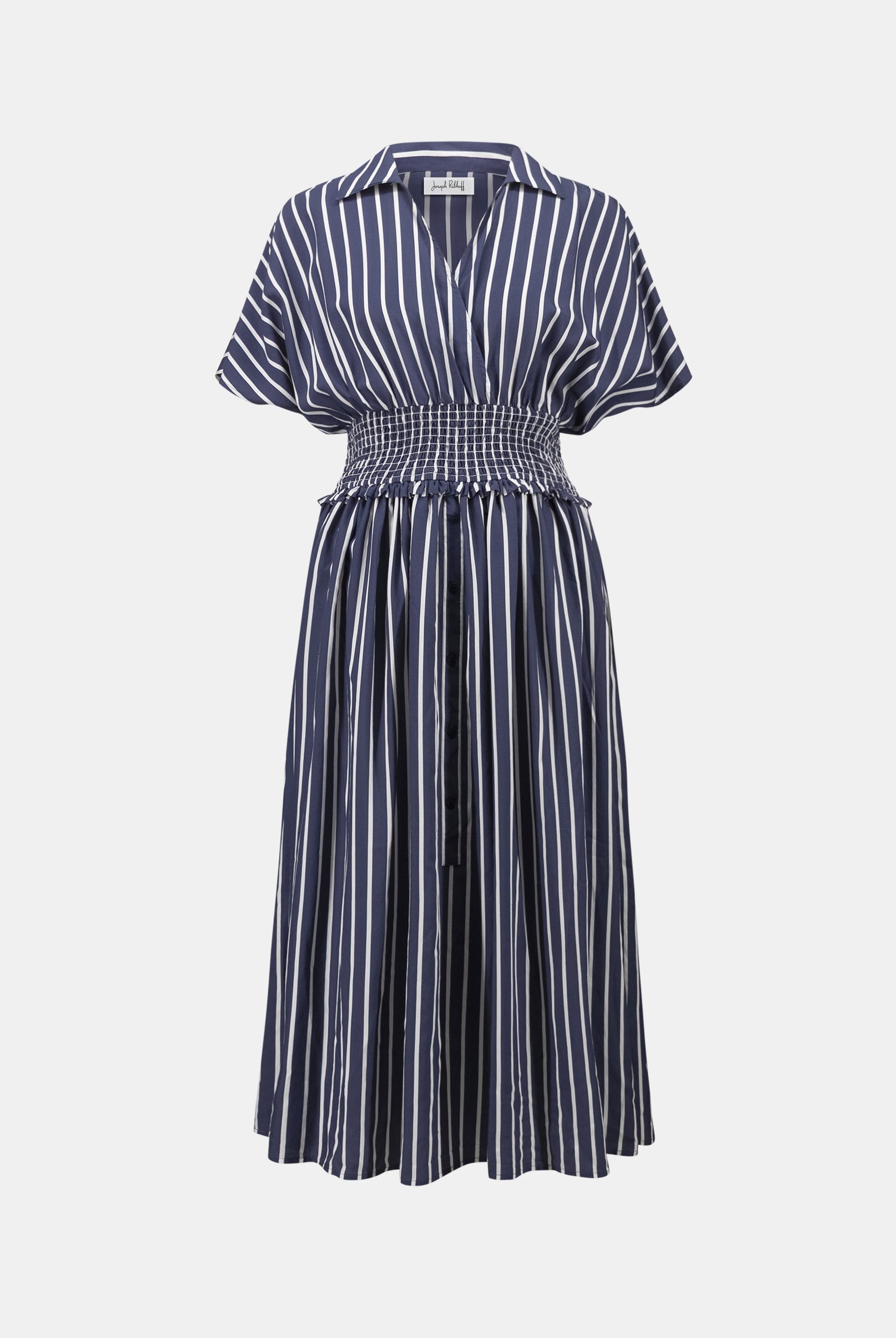 Flowy Poplin Stripe Print Fit And Flare Dress
