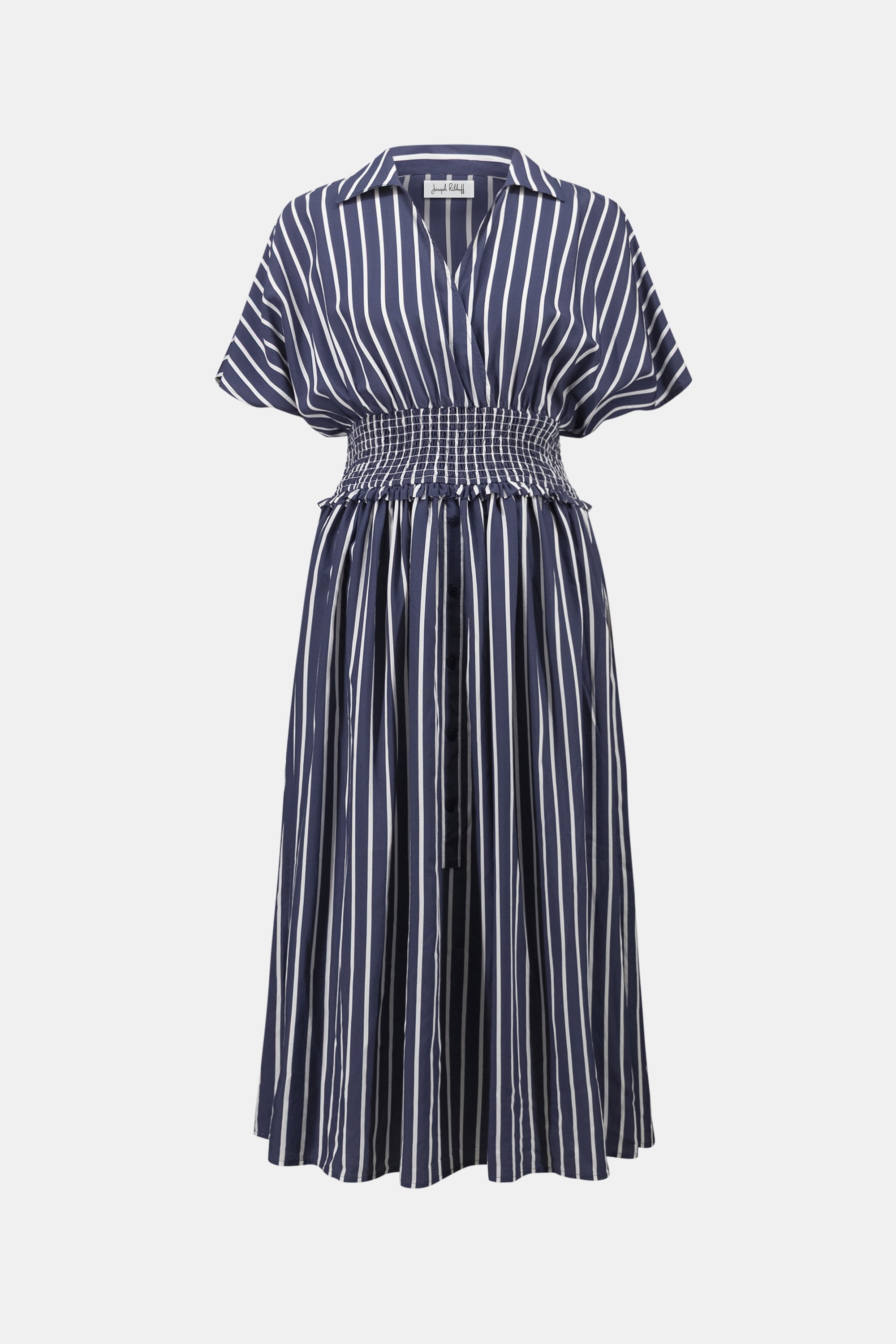 Flowy Poplin Stripe Print Fit And Flare Dress