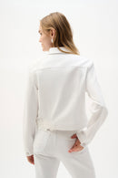 Joseph Ribkoff FEATHERWEAVE™ Denim Jacket With Lace Embroidery-262916