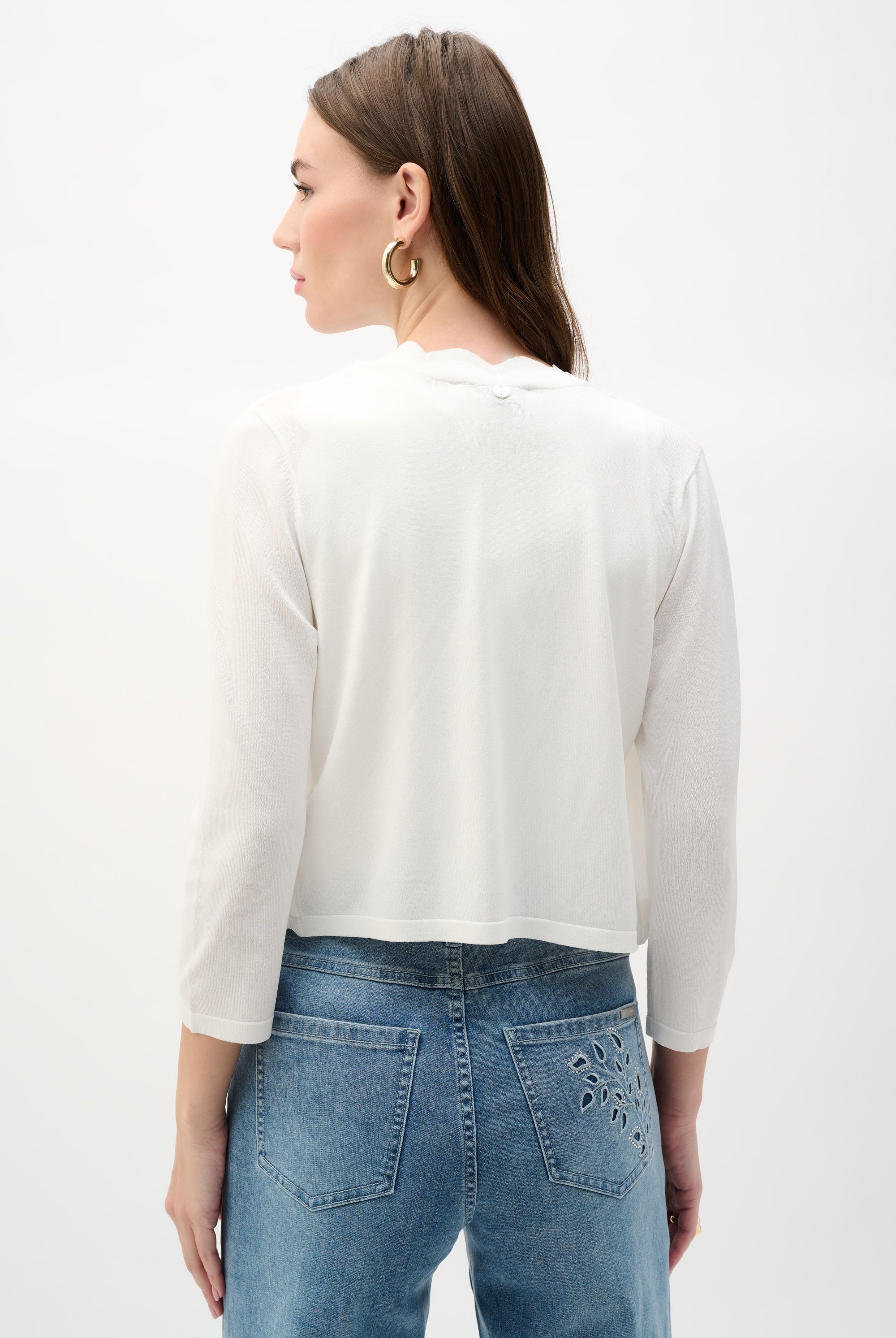 Viscose Sweater Knit Fitted Bolero Cardigan