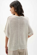 Jospeh Ribkoff Viscose and Lurex Sweater Knit Relaxed Top-262925