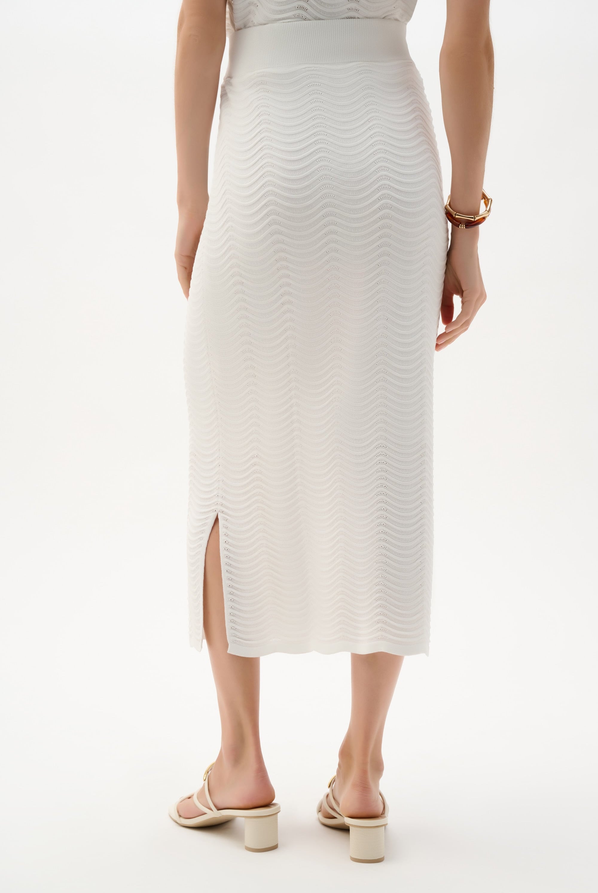 Textured Viscose Sweater Knit Pencil Skirt