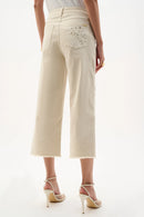 Joseph Ribkoff Repreve® Denim Wide Leg Crop Jeans With Embroidery-262935