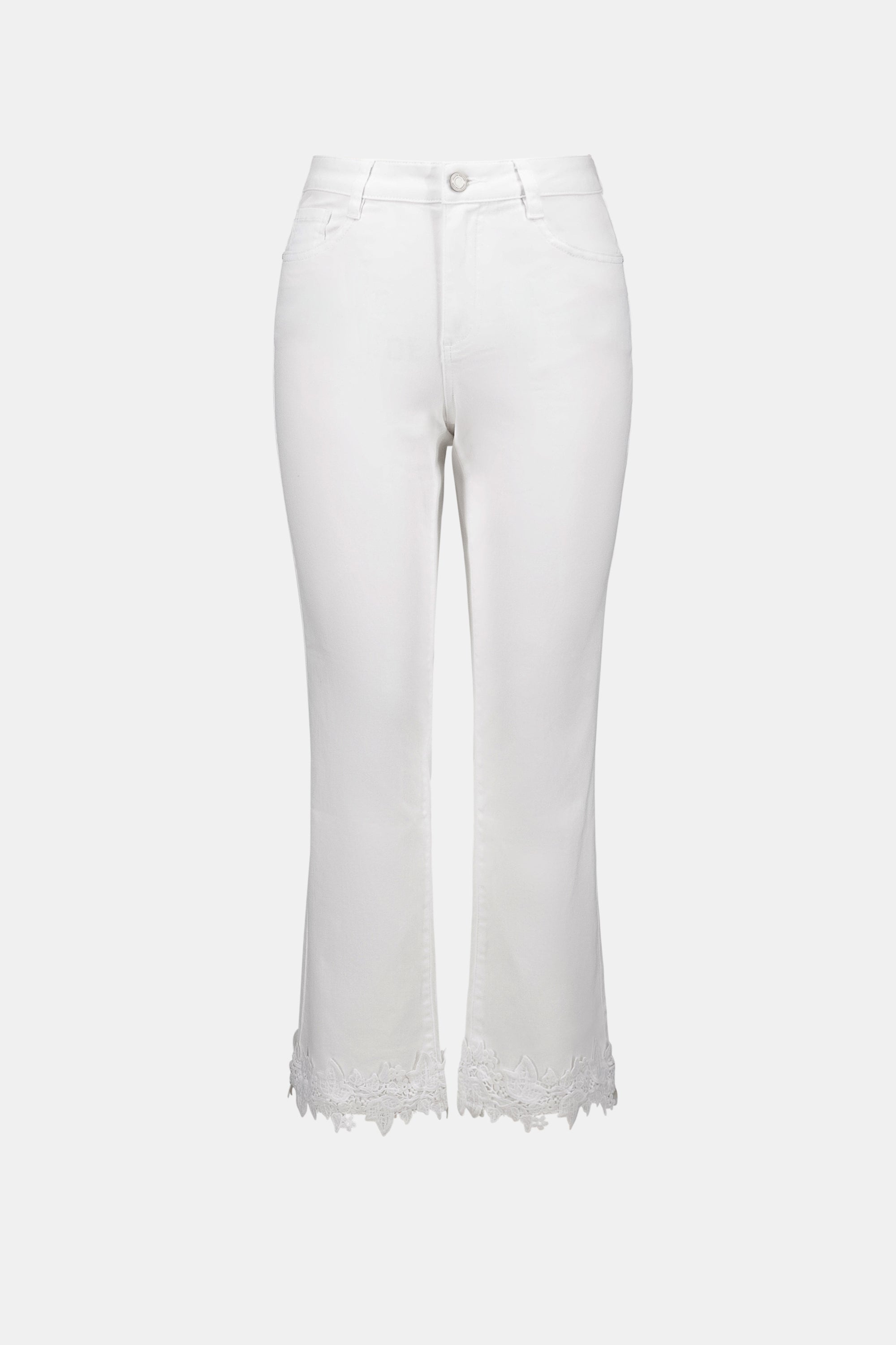 Joseph Ribkoff Featherweave™ Denim Straight Crop Jeans With Lace Appliqué - Style 262938