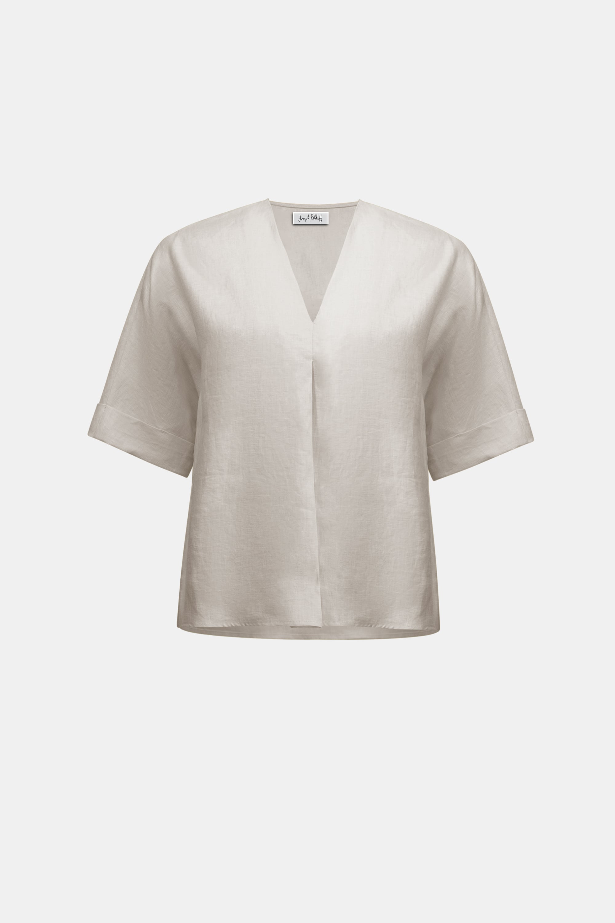 Linen Straight Top With V-notch neckline
