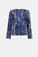 Jospeh Ribkoff Mesh And Satin Geometric Print Fitted Jacket-262953