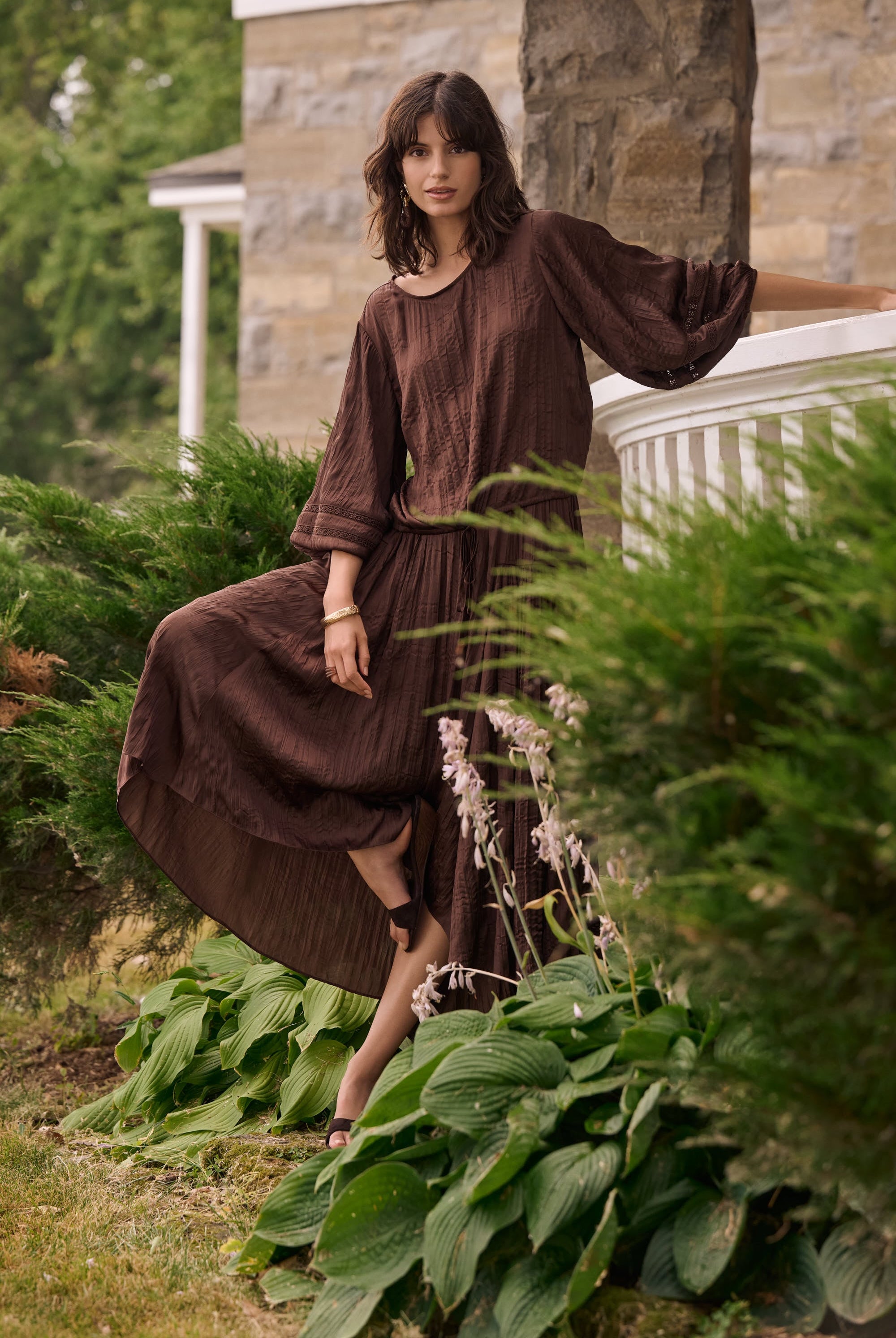 Pleated Satin Flare Skirt With Pleats