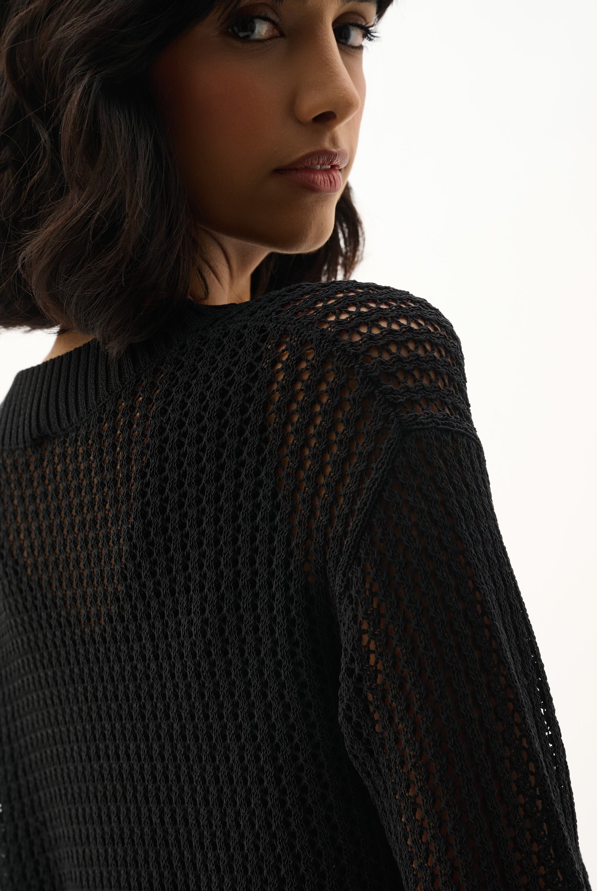 Acrylic Blend Open Stitch Sweater
