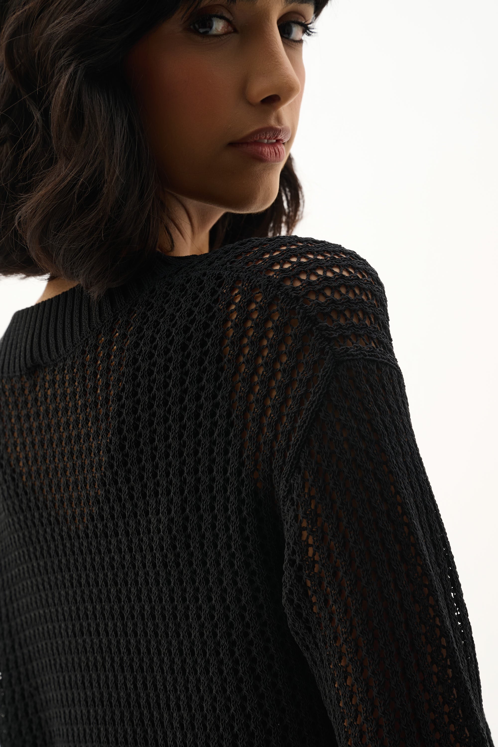 Acrylic Blend Open Stitch Sweater