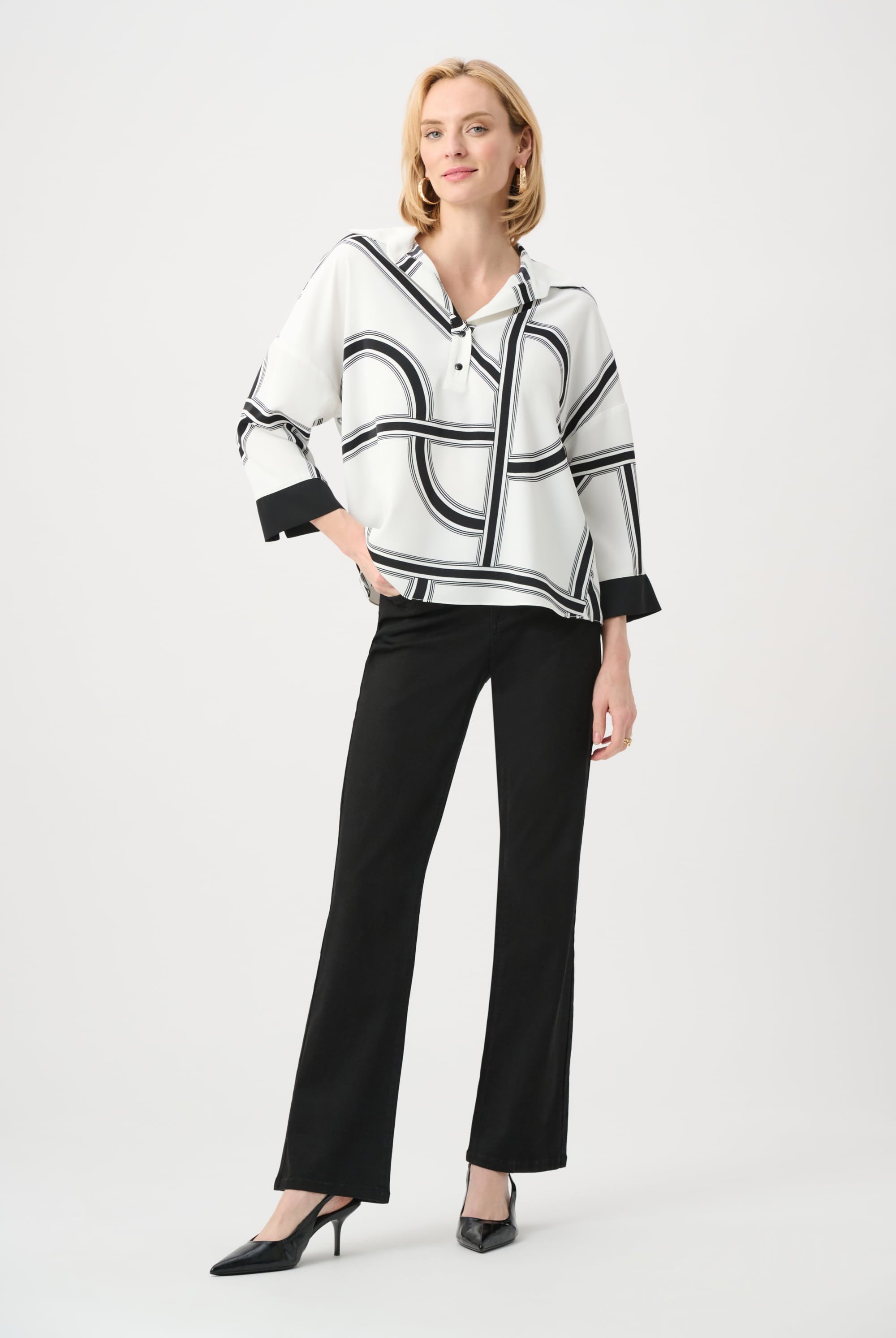 Recycled Woven Geometric Boxy Top
