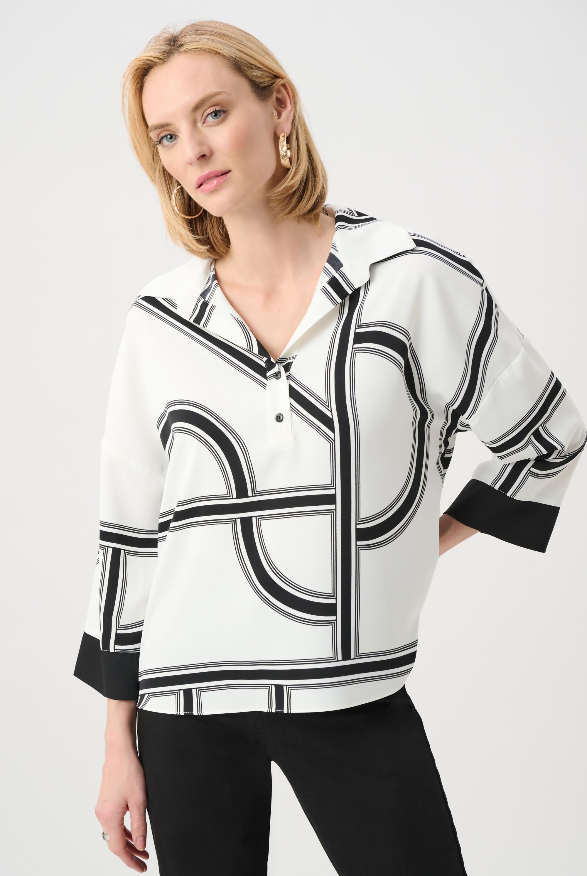 Recycled Woven Geometric Boxy Top