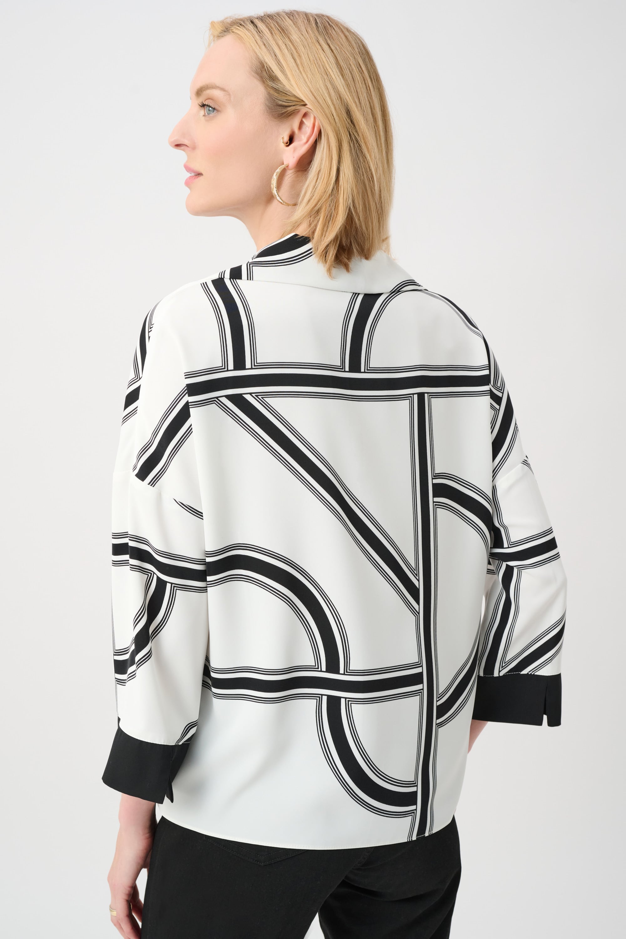 Recycled Woven Geometric Boxy Top