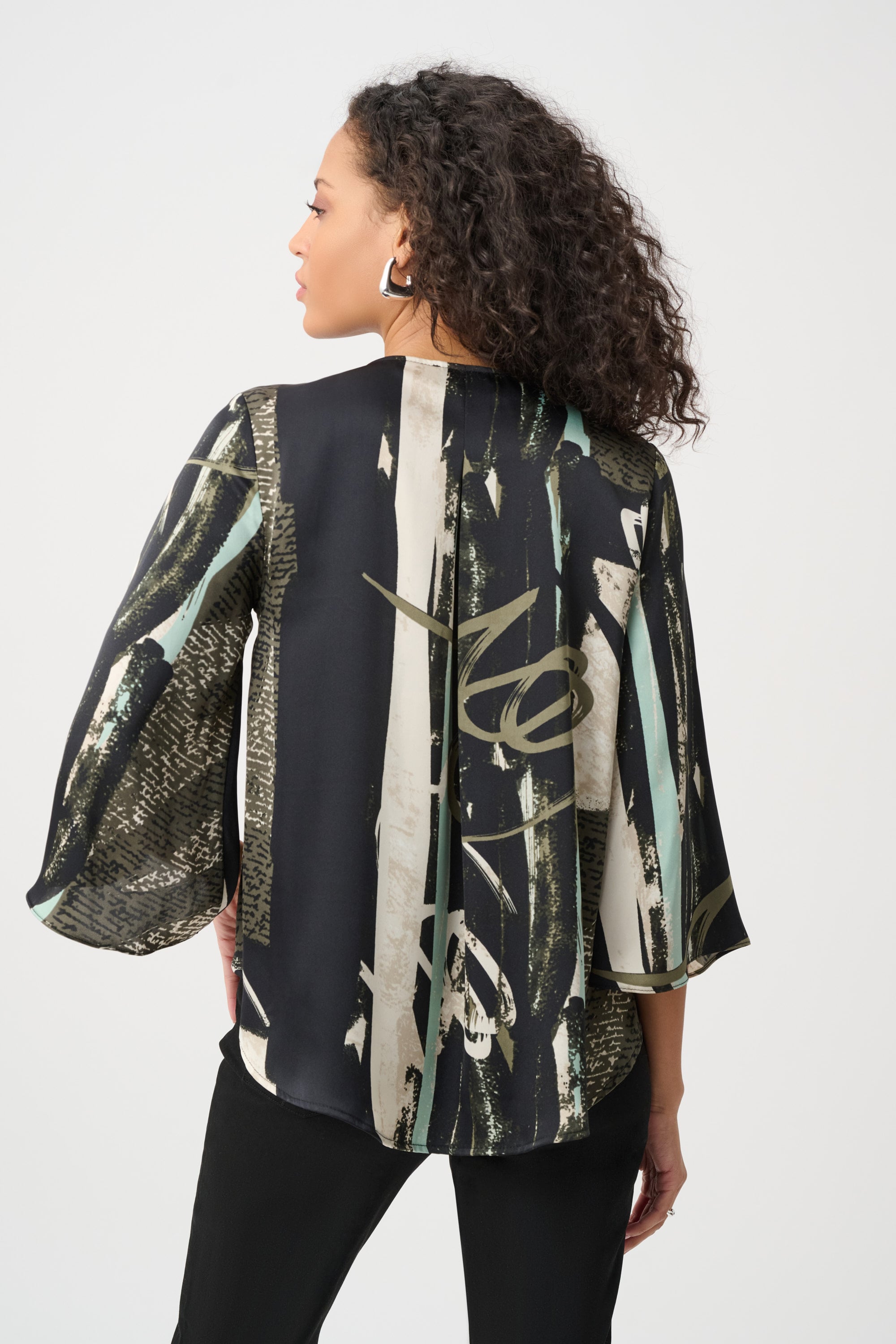 Recycled Satin Abstract Boxy Top