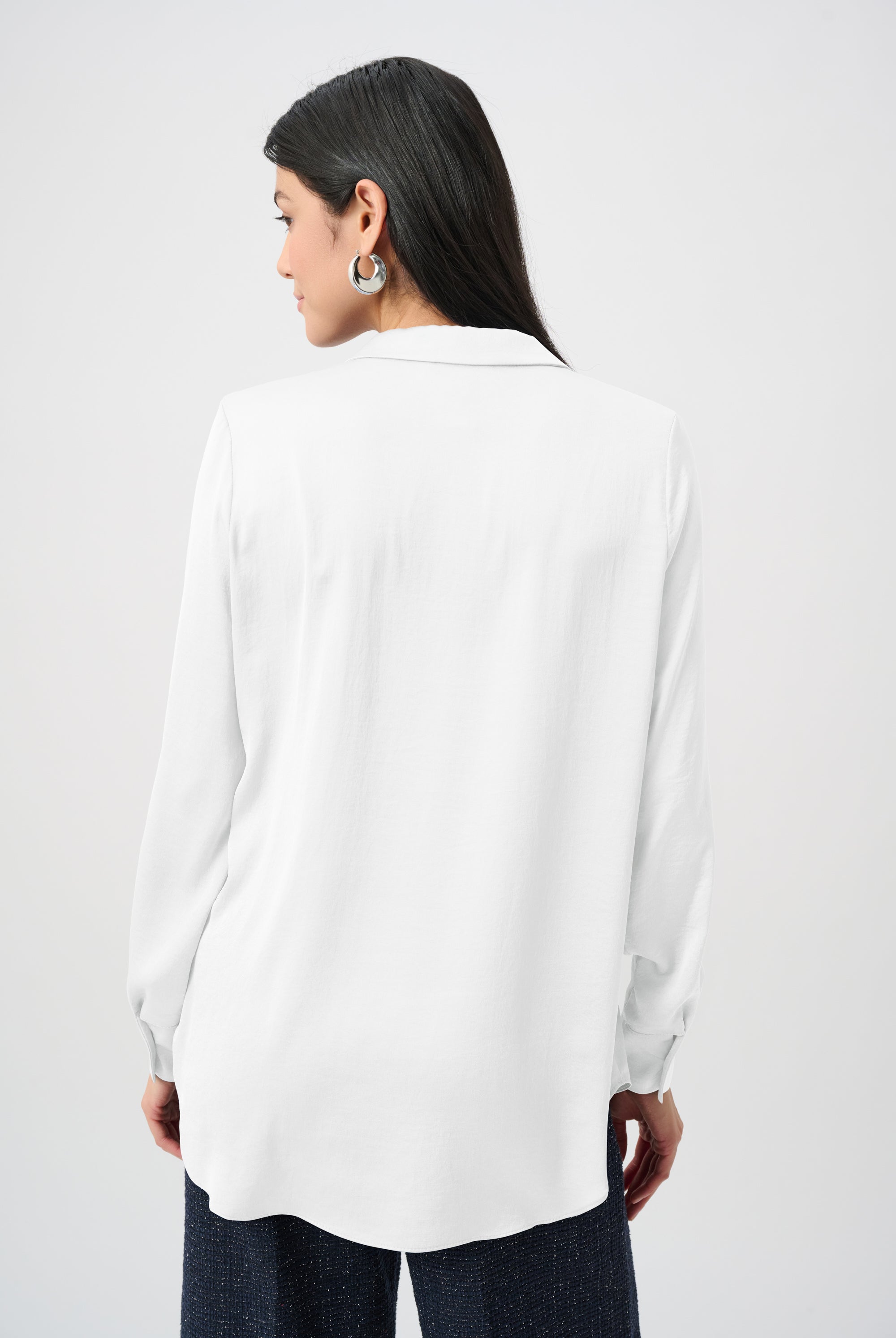 Recycled Satin Shirt-Collar Tunic