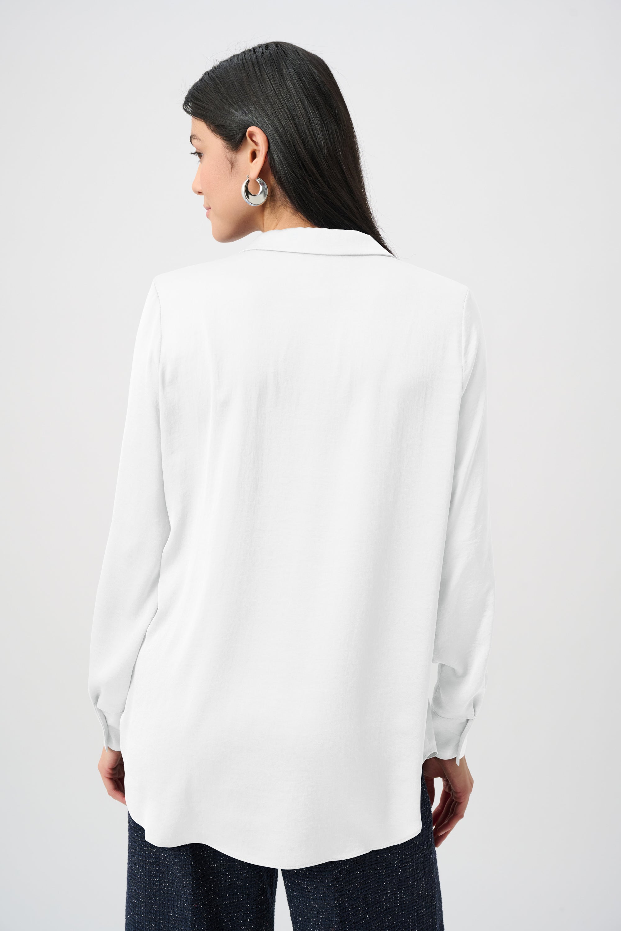 Recycled Satin Shirt-Collar Tunic