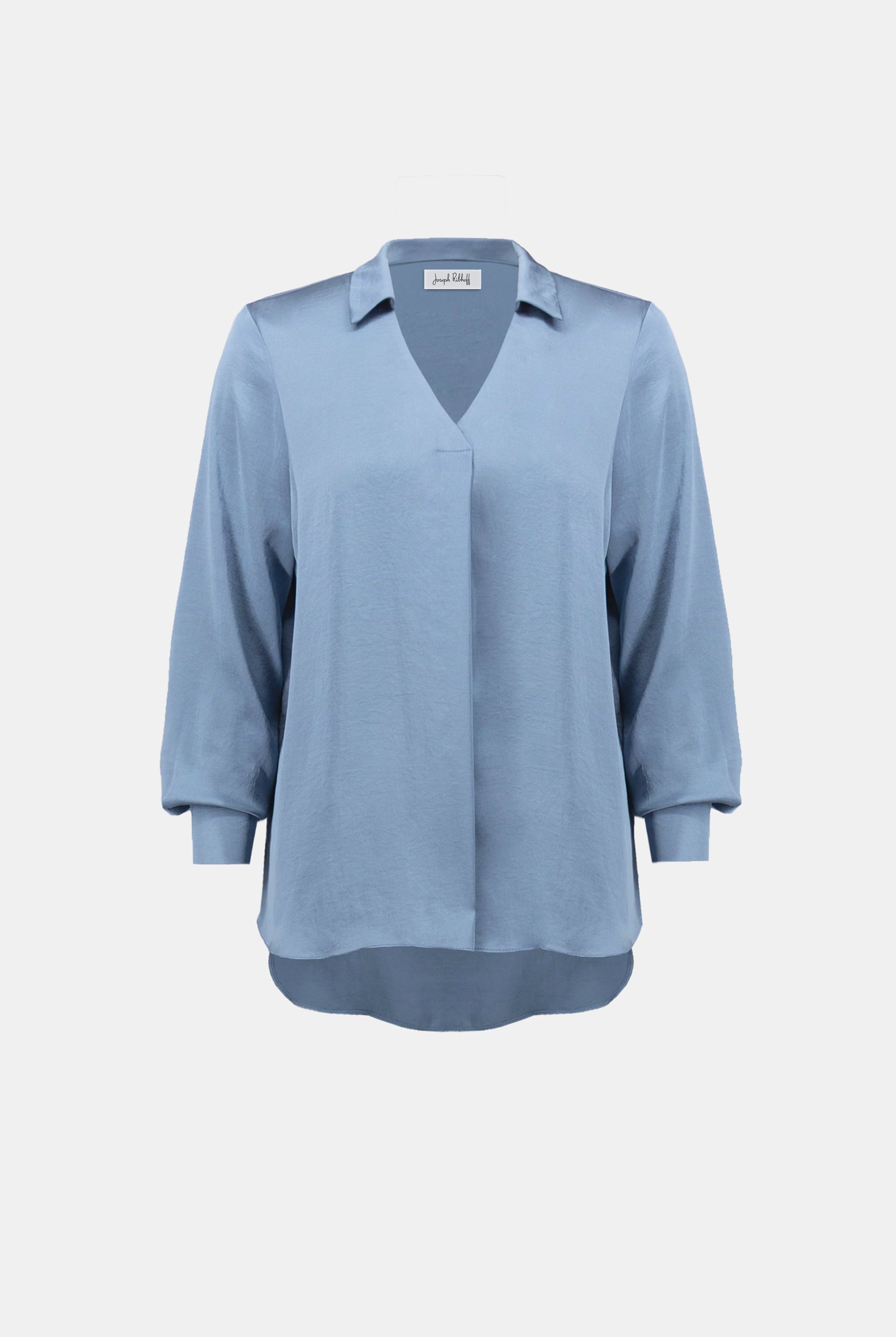 Recycled Satin Shirt-Collar Tunic