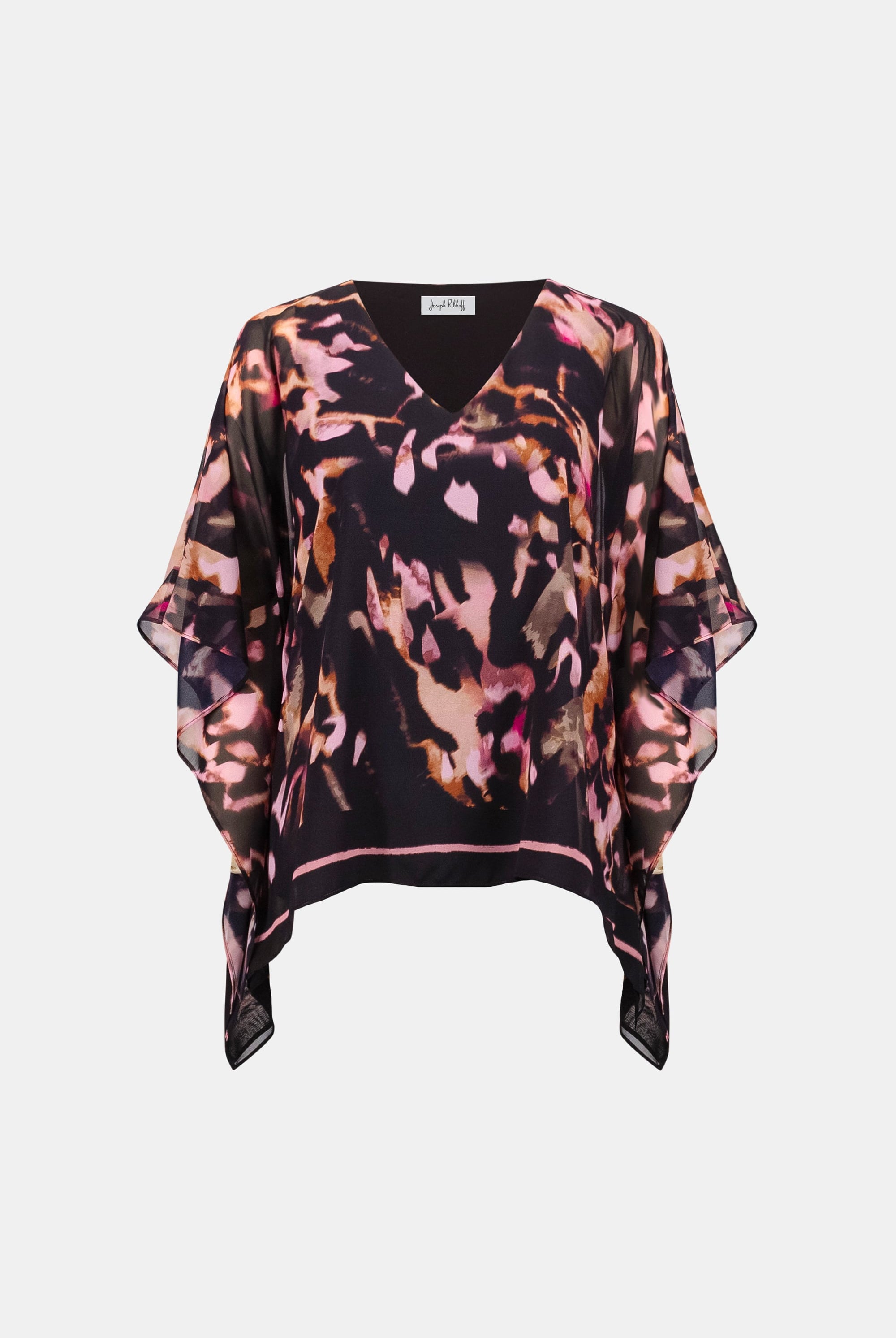 Recycled Chiffon Abstract Poncho Top