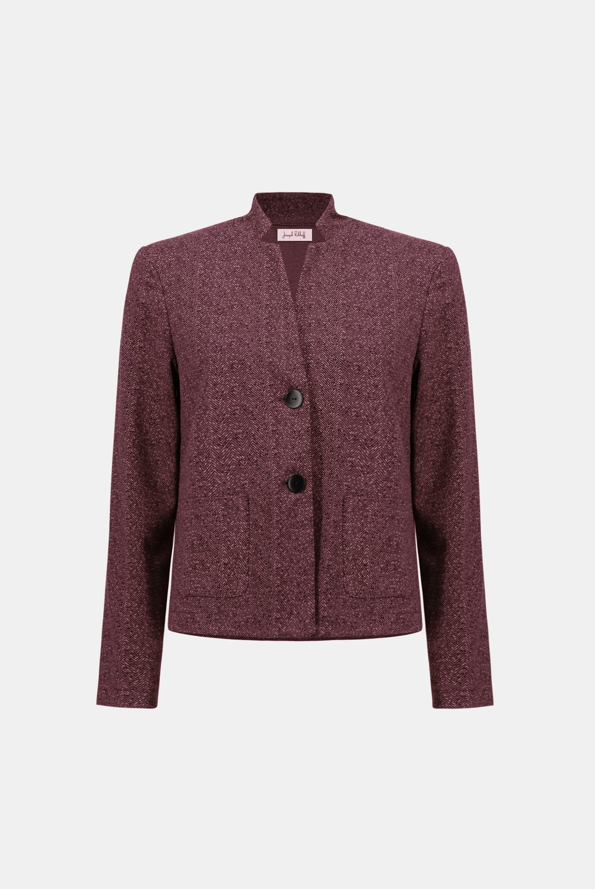 Joseph Ribkoff Herringbone Stand-Collar Blazer-263030, view 7