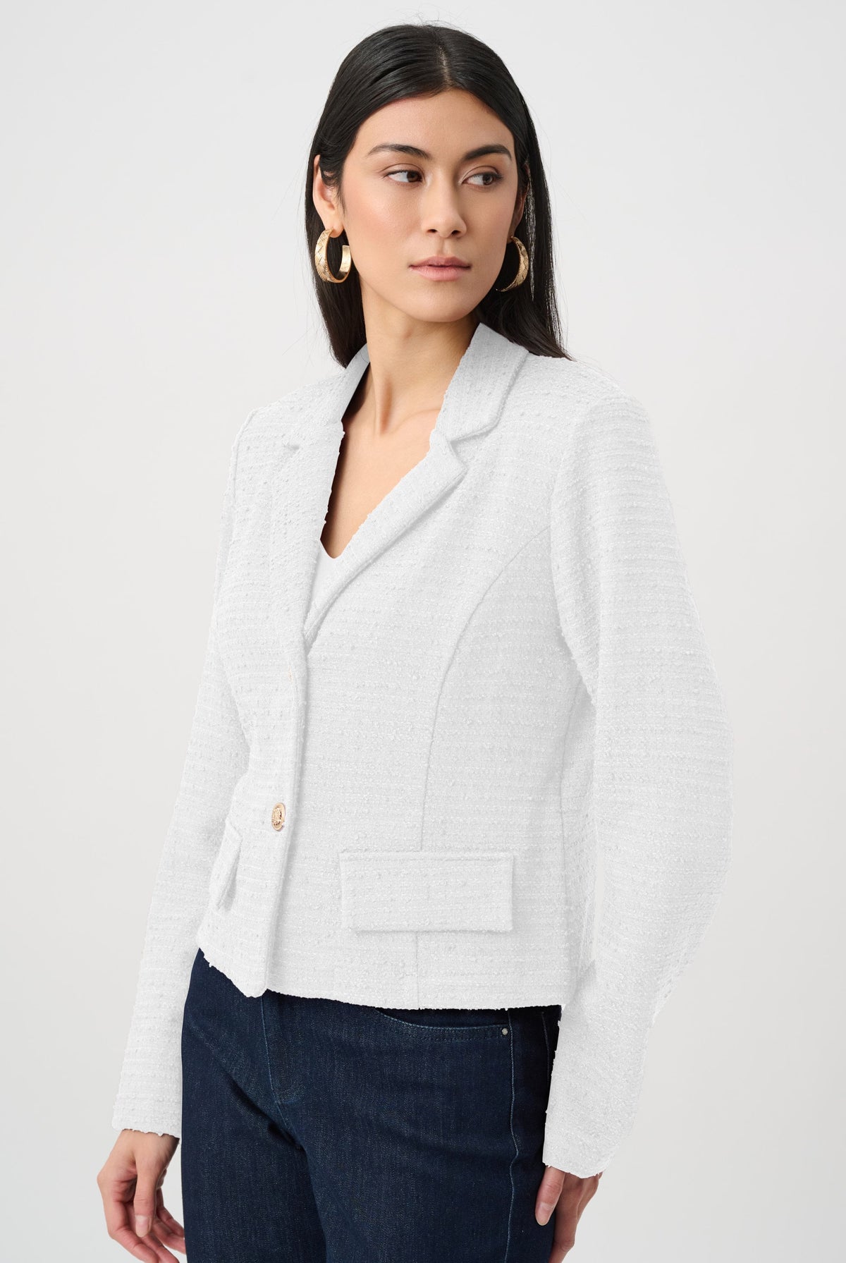 Joseph Ribkoff Bouclé Notched Collar Blazer-263033, view 7