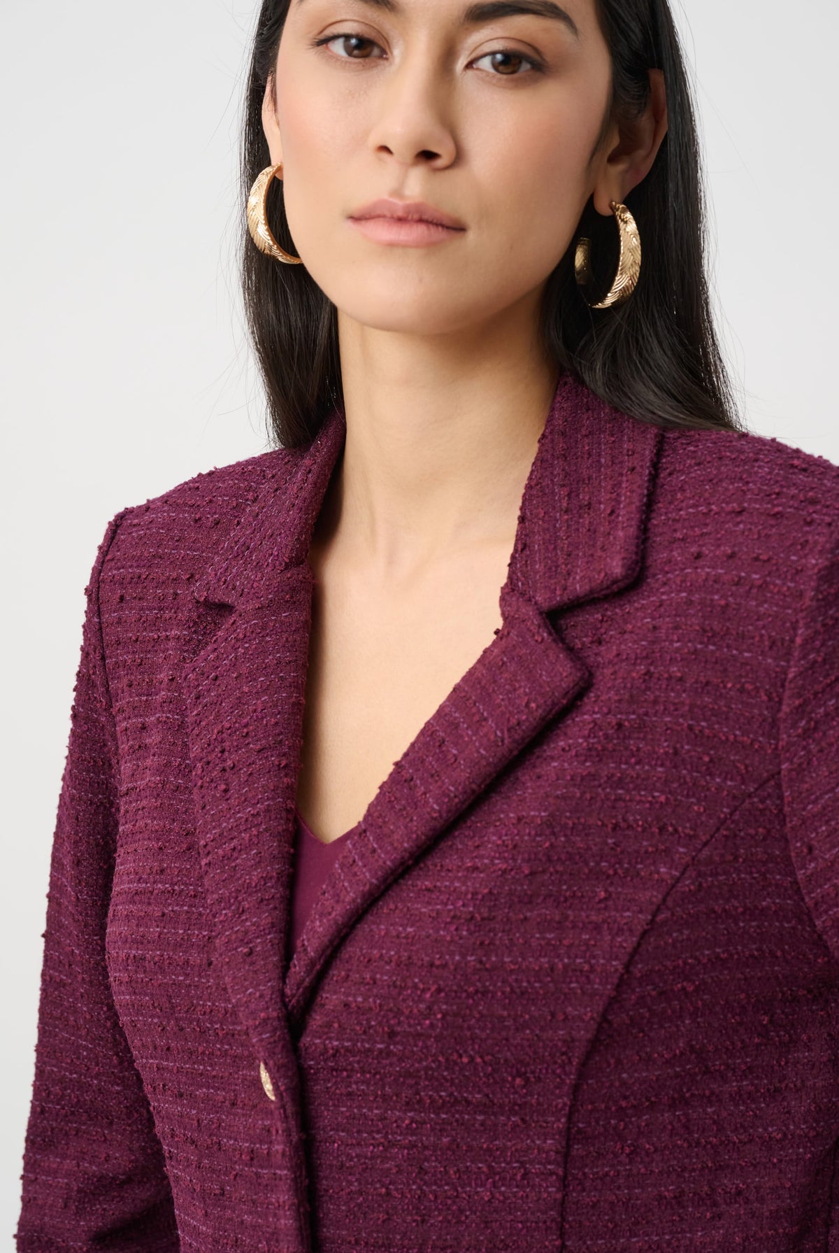 Joseph Ribkoff Bouclé Notched Collar Blazer-263033, view 3