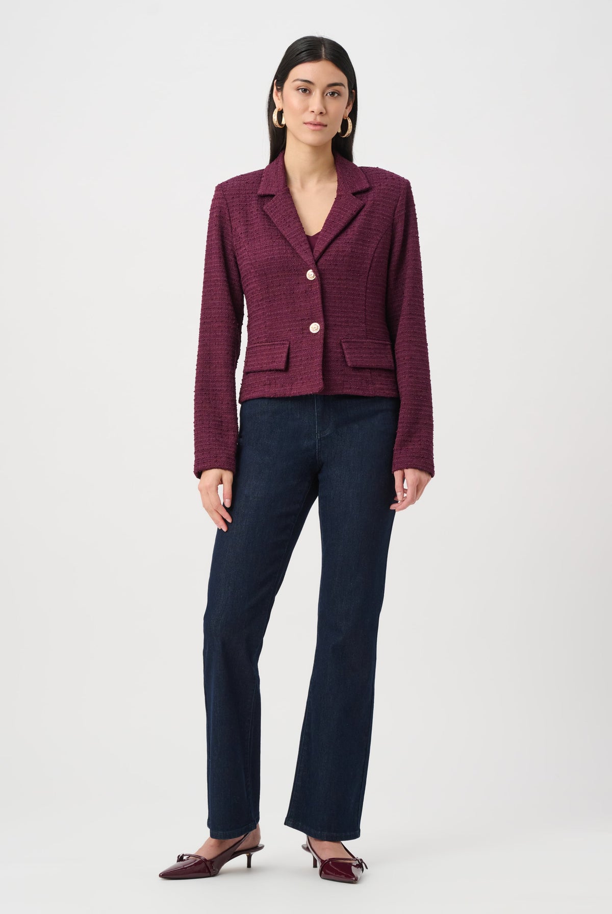 Joseph Ribkoff Bouclé Notched Collar Blazer-263033, view 4