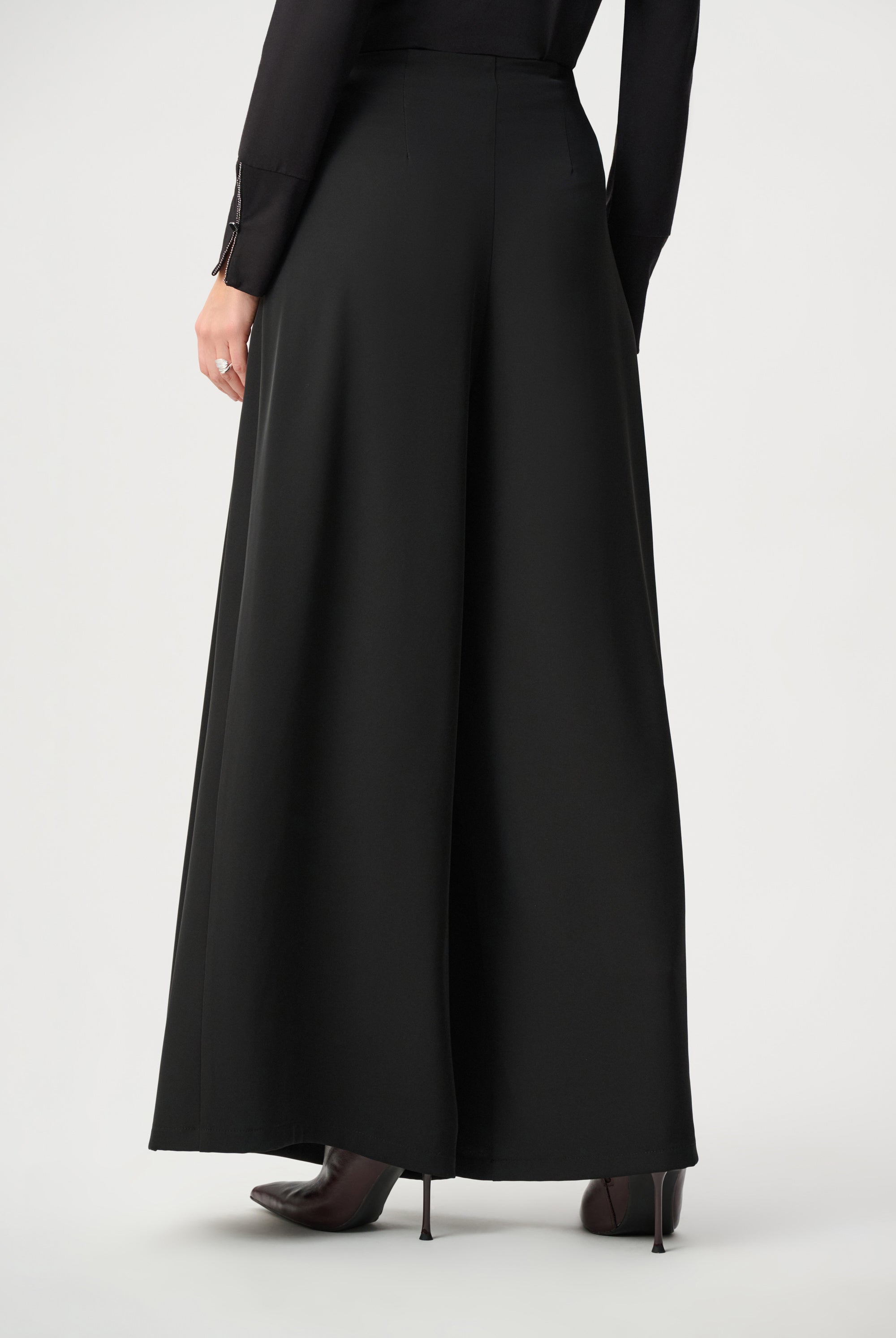 Woven Twill Wide-Leg Pants