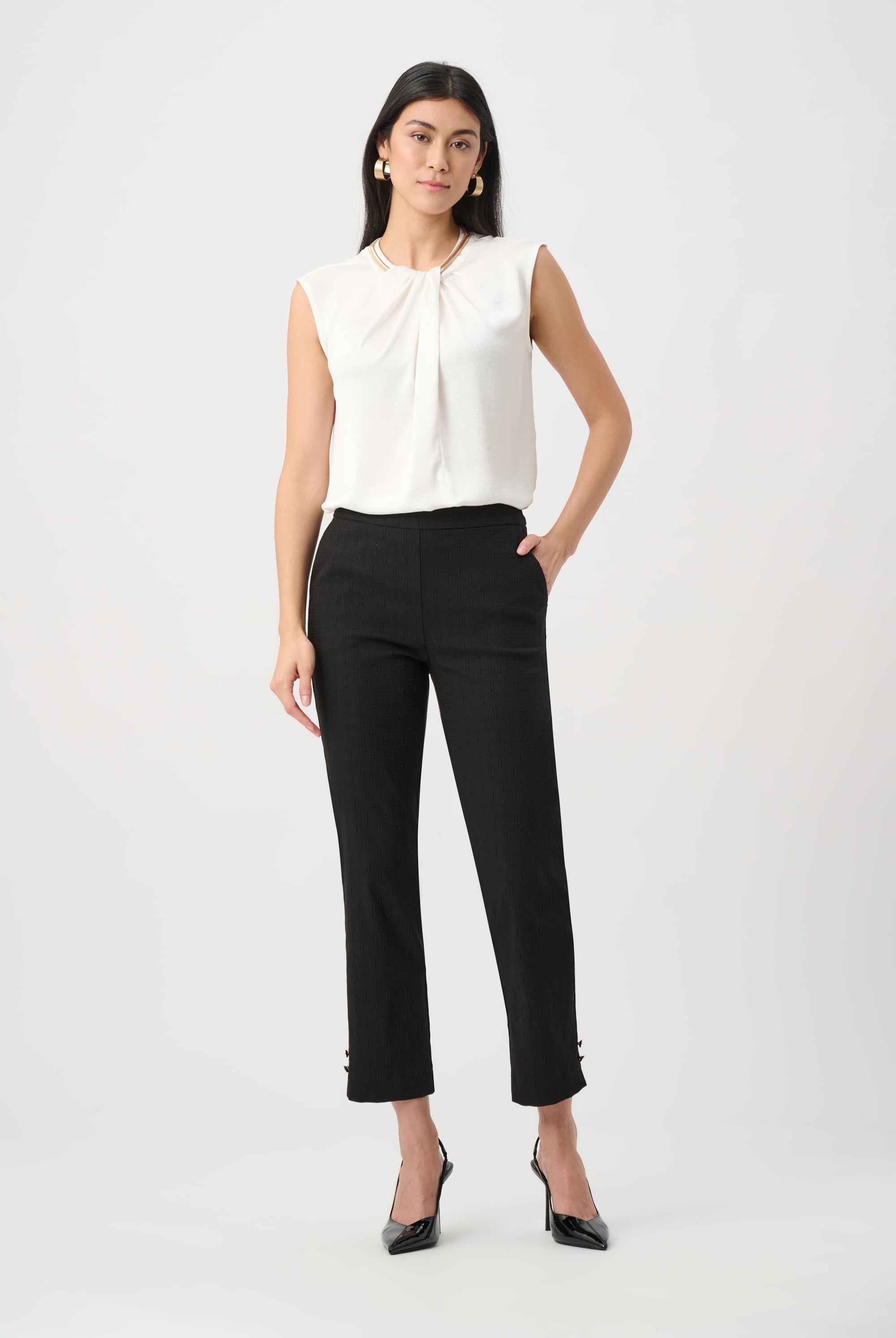 Jacquard Slim Fit Pull-On Pants