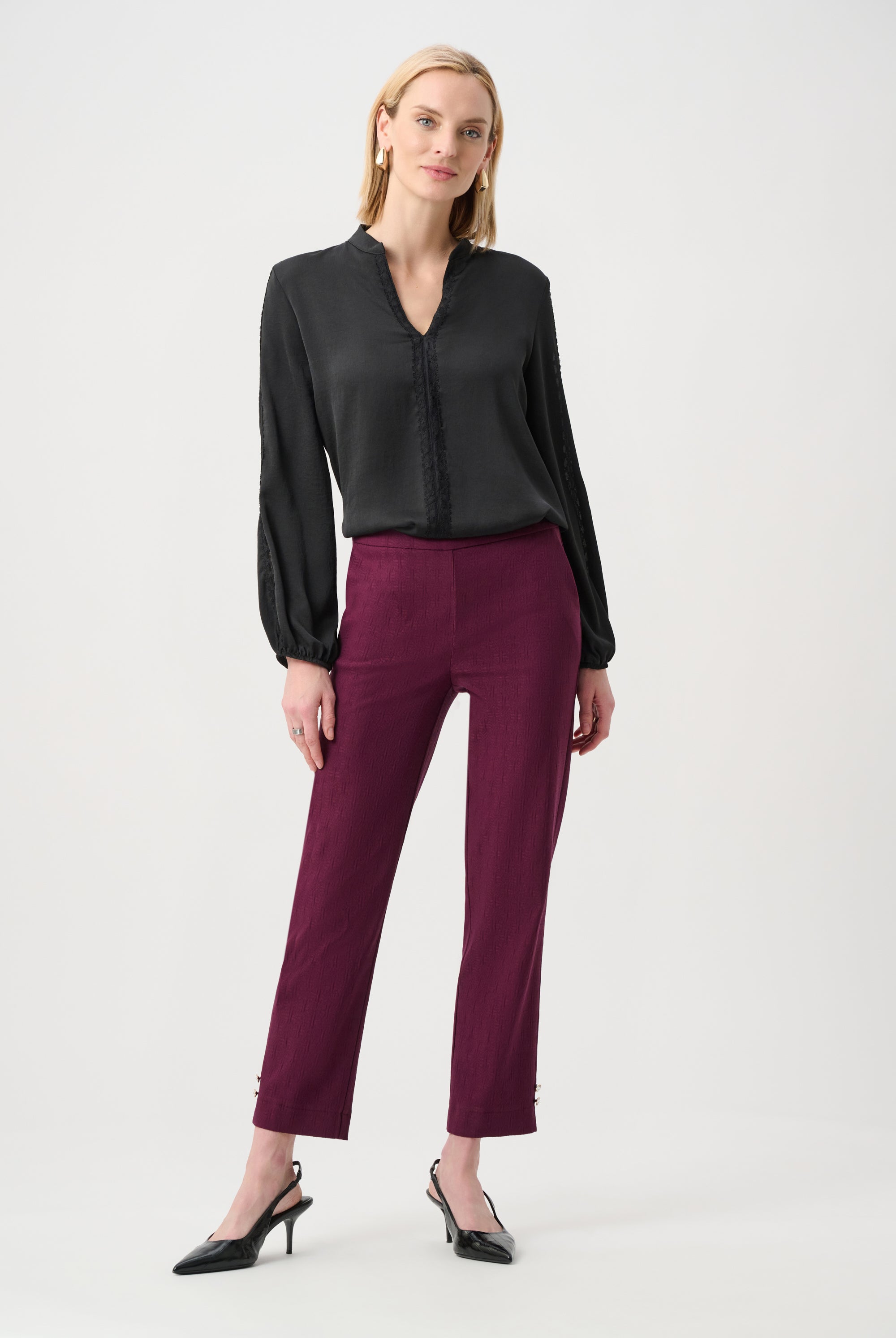 Jacquard Slim Fit Pull-On Pants