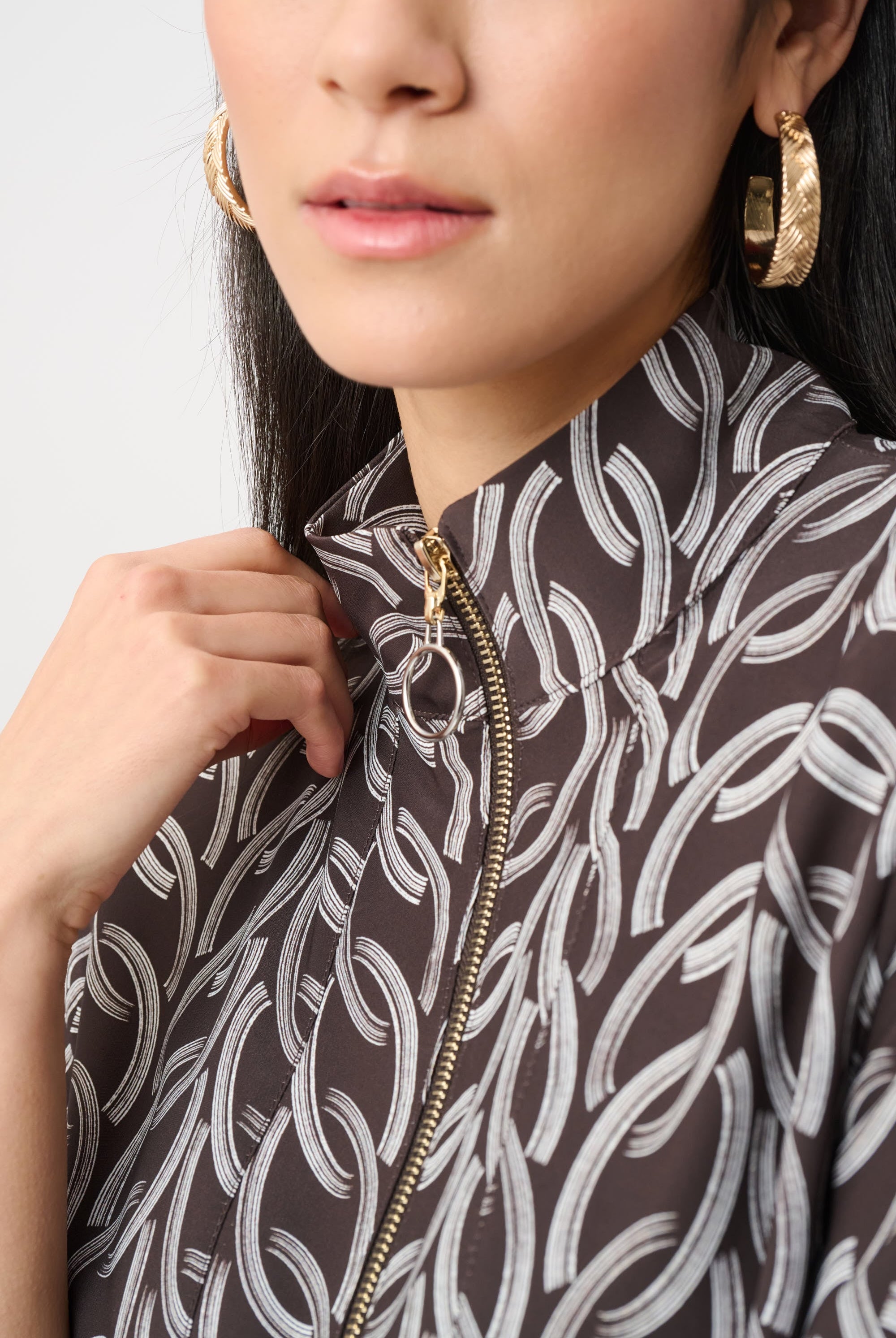 Recycled Woven Chain Print Boxy Top