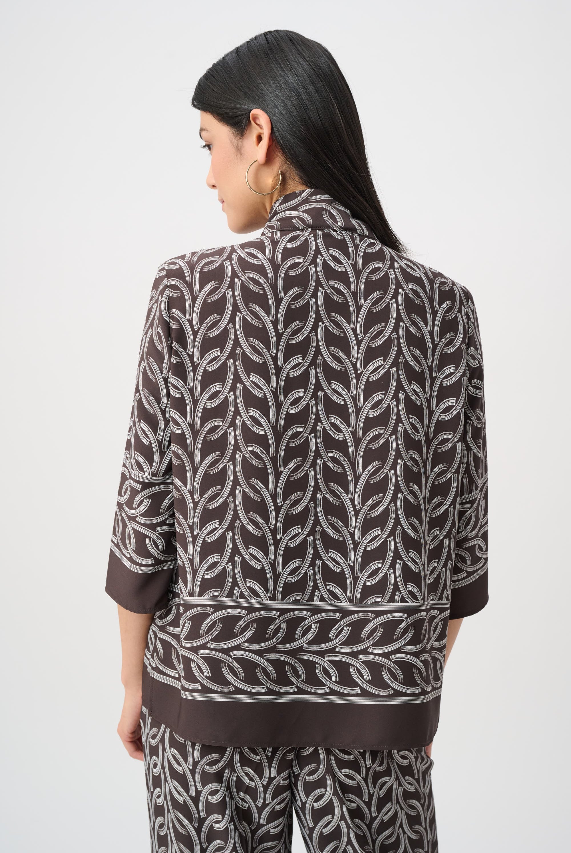 Recycled Woven Chain Print Boxy Top