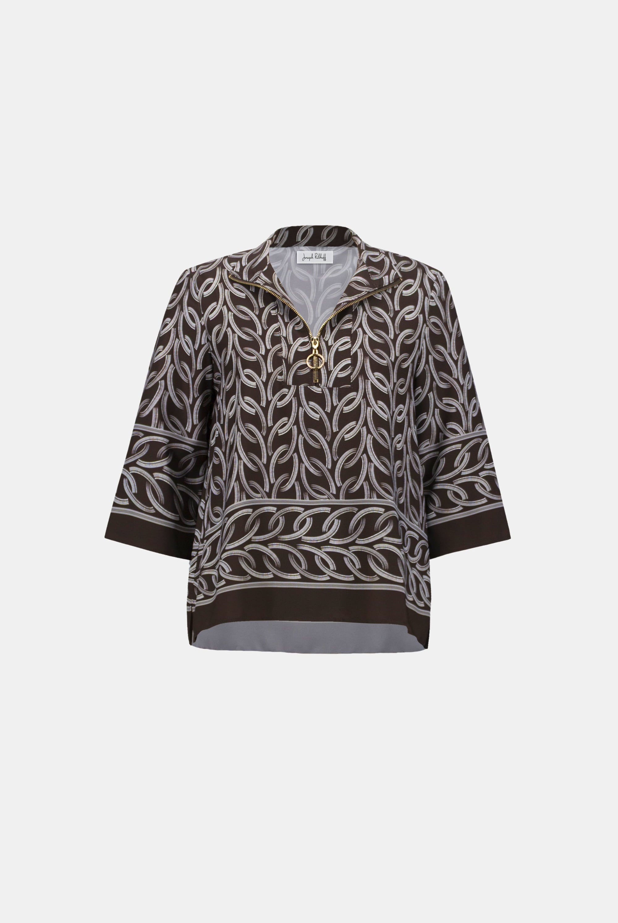 Recycled Woven Chain Print Boxy Top