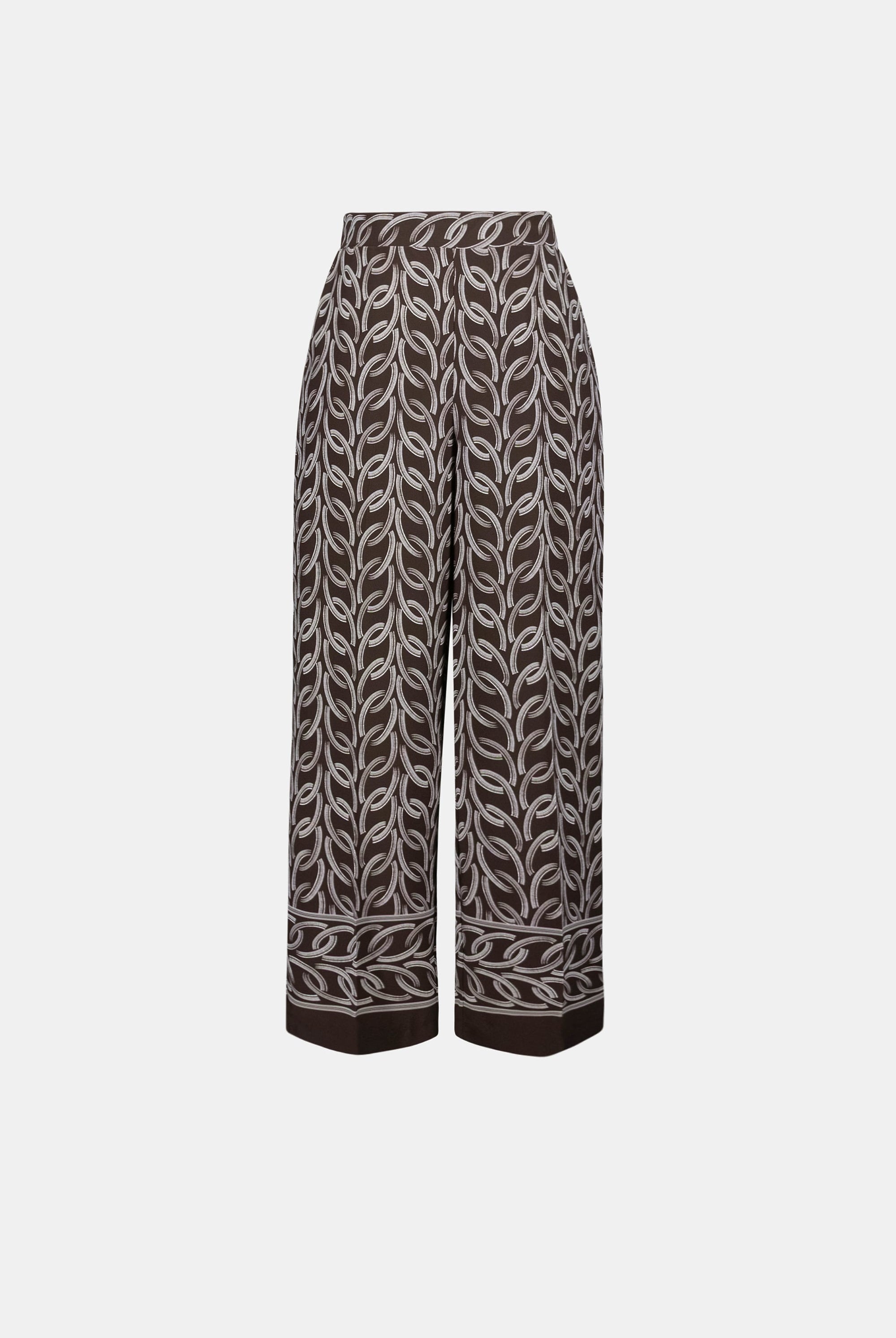 Recycled Woven Chain Print Pull-On Pants