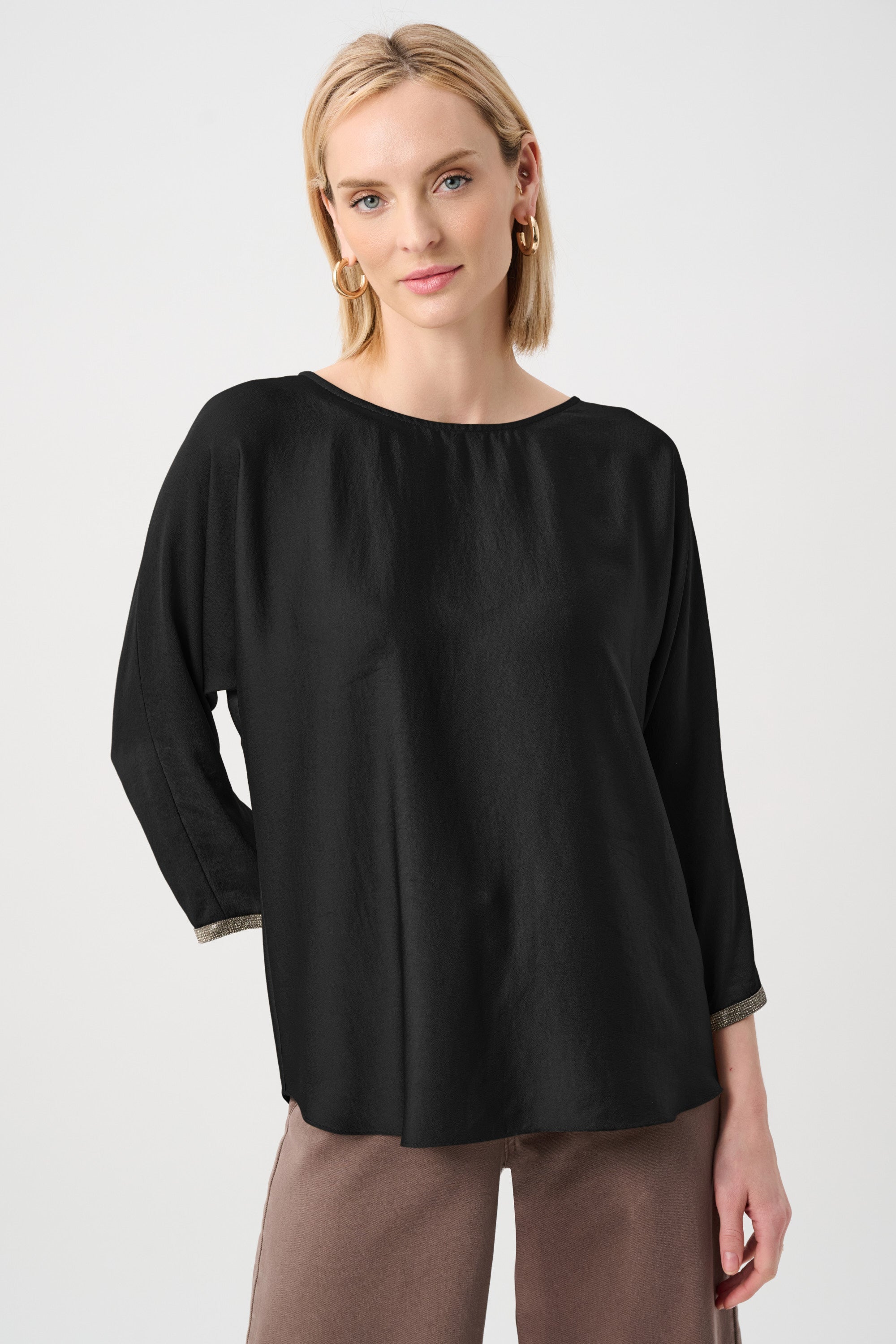 Recycled Satin Boat-Neck Tunic